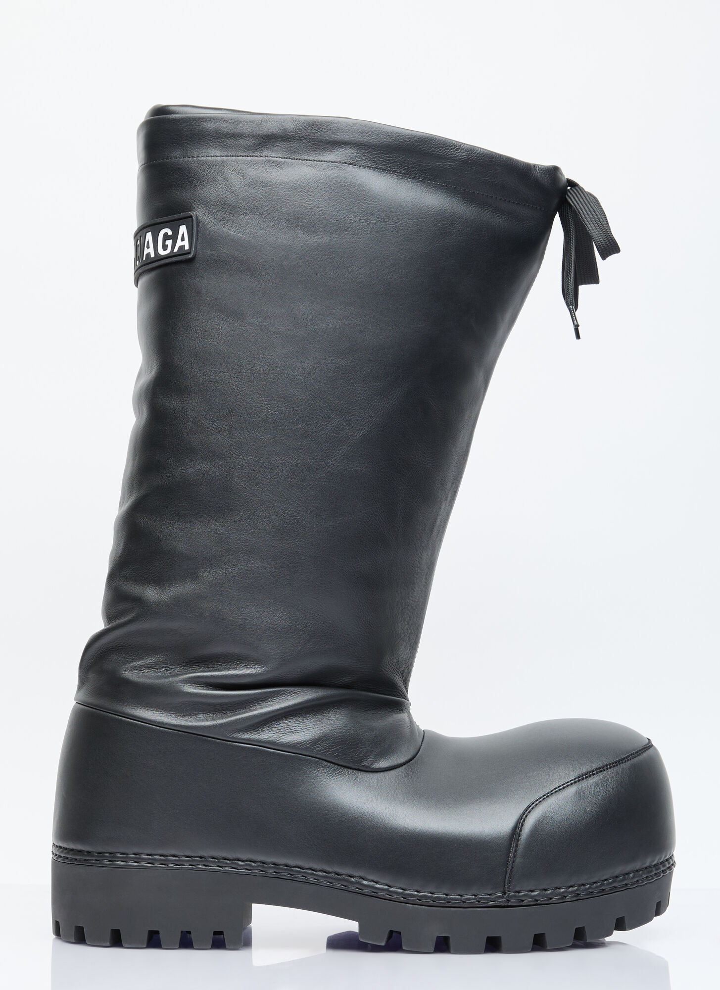 Shop Balenciaga Alaska High Leather Boots In Black