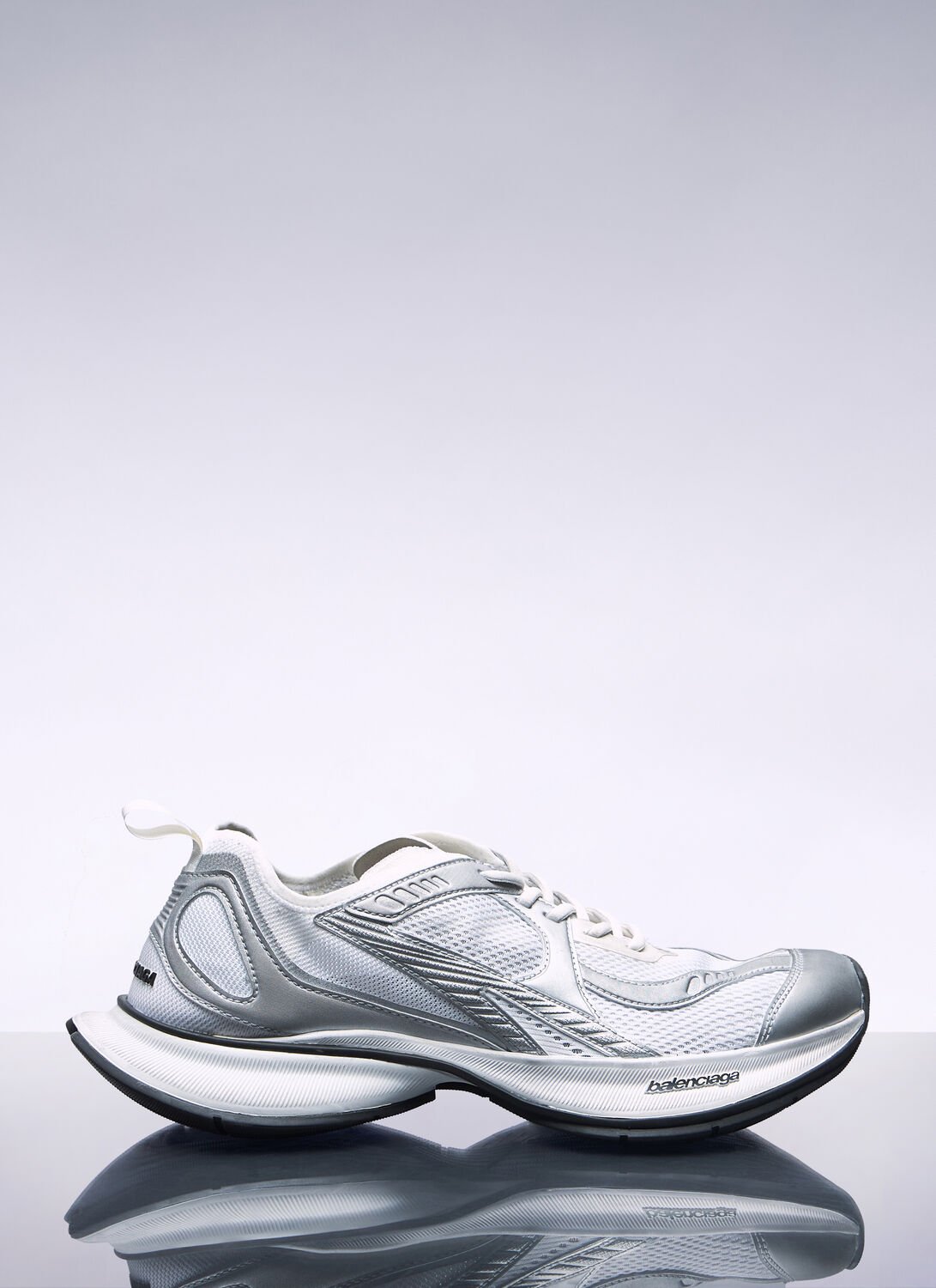 Balenciaga White And Silver Sneaker Circuit In White