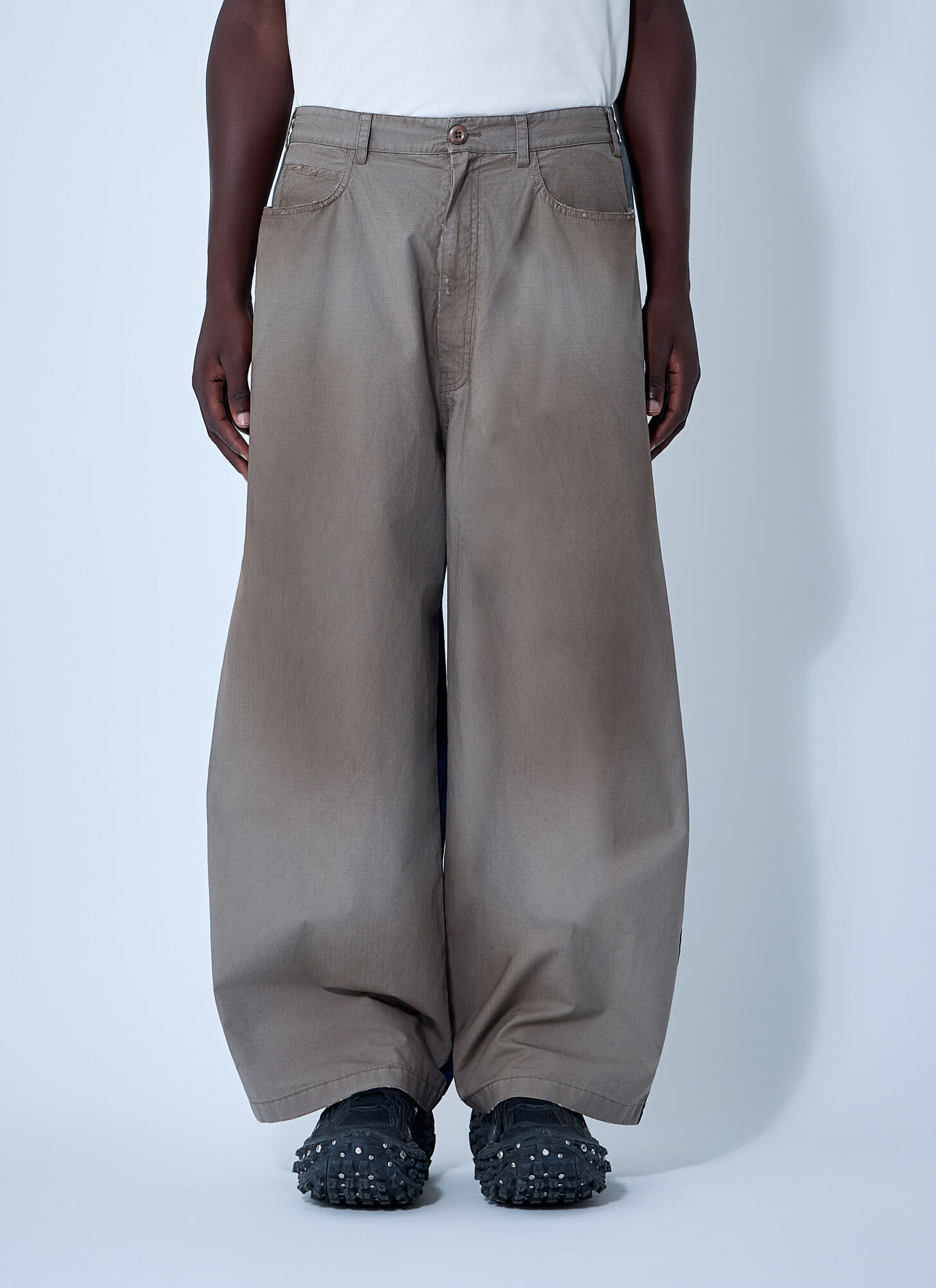 BALENCIAGA Balenciaga Washed Cotton Track Pants - Man Track Pants Beige S　バレンシアガ ウォッシュド コットン トラック パンツ - マン トラック パンツ ベージュ S