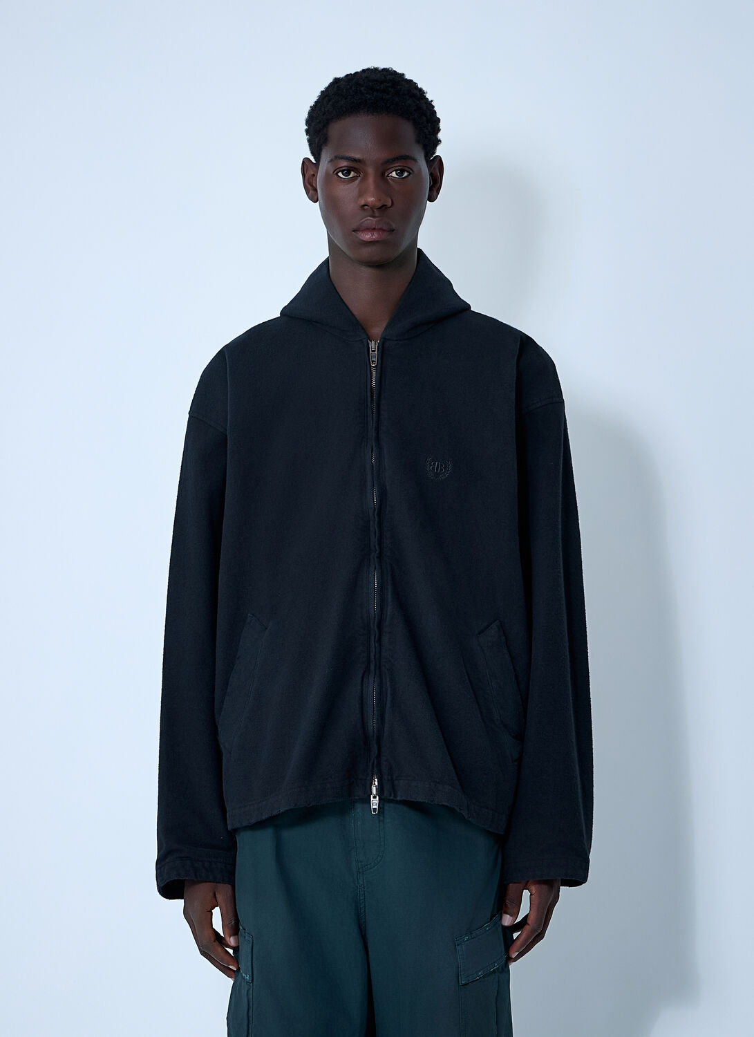 BALENCIAGA Balenciaga Logo Motif Zip-up Jacket - Man Jackets Black 2　バレンシアガ ロゴモチーフ ジップアップ ジャケット - メンズ ジャケット ブラック 2