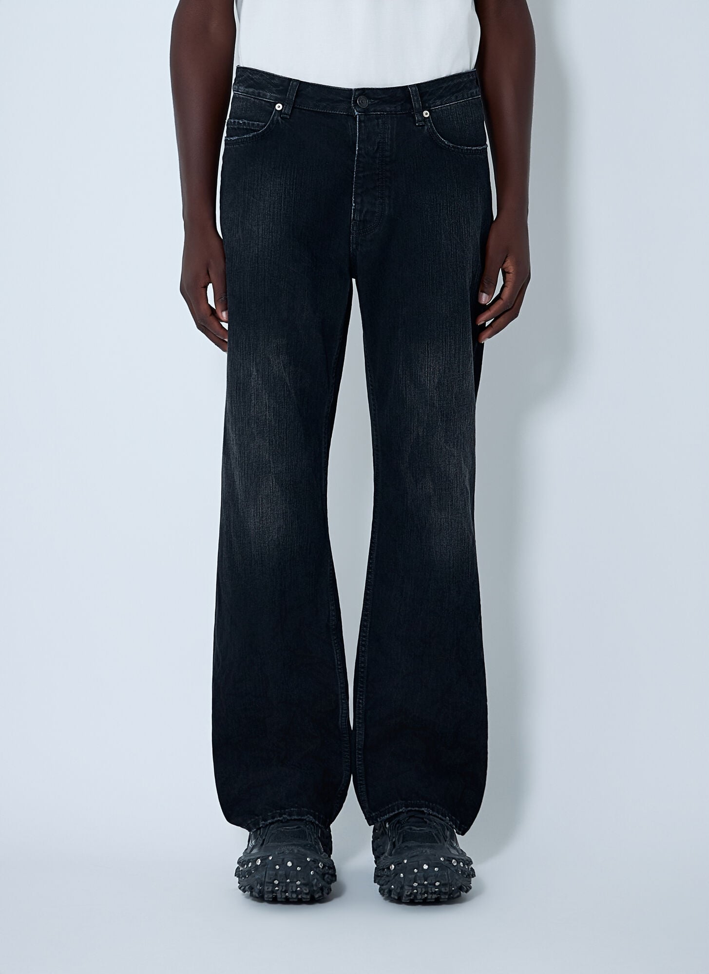 BALENCIAGA Balenciaga Distressed Denim Jeans - Man Jeans Black 32　バレンシアガ ディストレスト デニム ジーンズ - マン ジーンズ ブラック 32