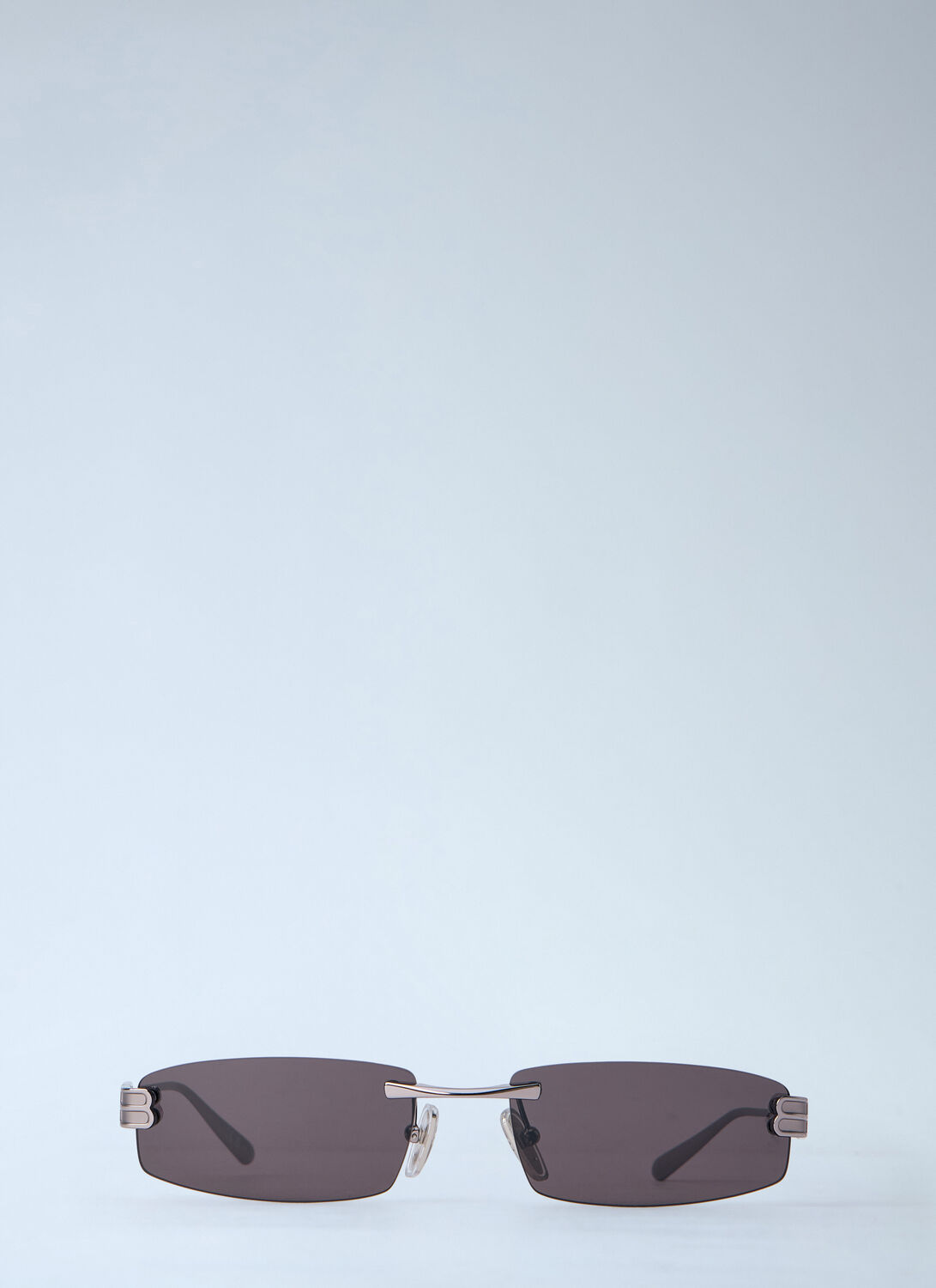 Balenciaga Gossip Rectangle Sunglasses - Man Sunglasses Silver One Size