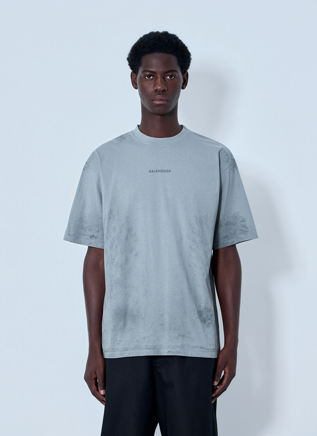 Balenciaga Logo Motif T-shirt - Man T-shirts Grey L　バレンシアガ ロゴ モチーフ T シャツ - 男性 T シャツ グレー L Balenciaga