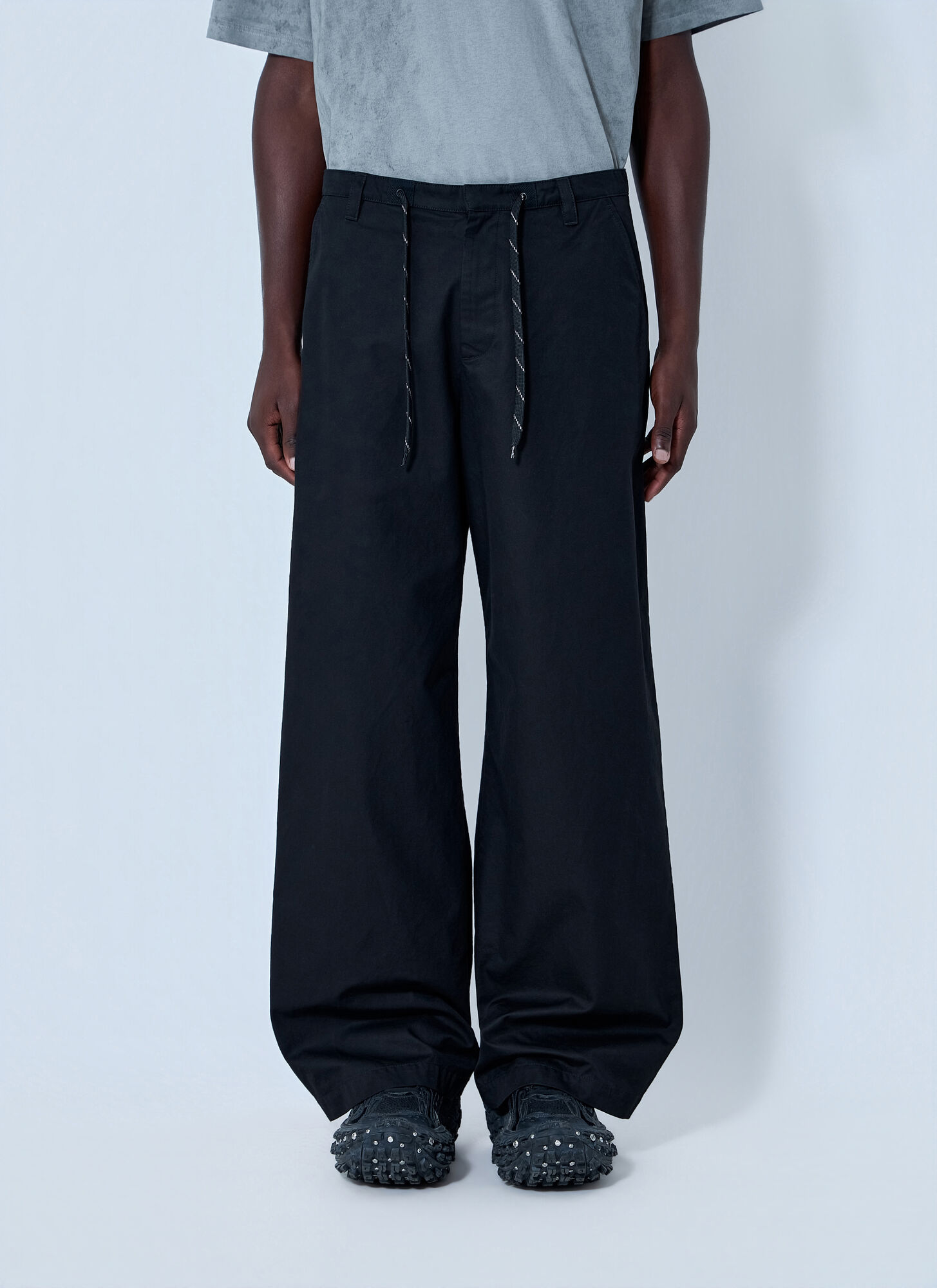BALENCIAGA Balenciaga Wide-leg Trousers - Man Pants Black It - 48　バレンシアガ ワイドレッグ トラウザーズ - マン パンツ ブラック イット - 48