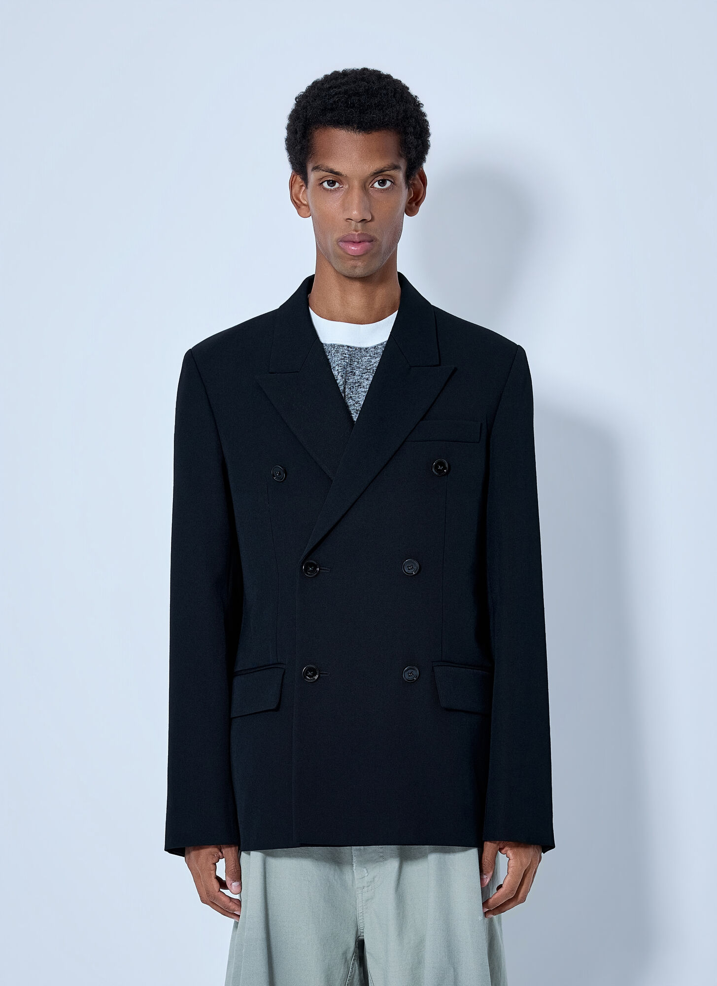 Balenciaga Double-breasted Tailored Wool Twill Blazer - Man Blazers Black Eu - 46