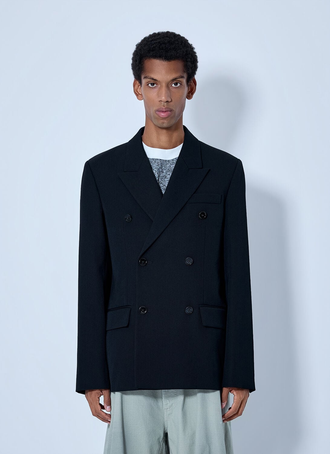 Balenciaga Double-breasted Tailored Wool Twill Blazer - Man Blazers Black Eu - 46