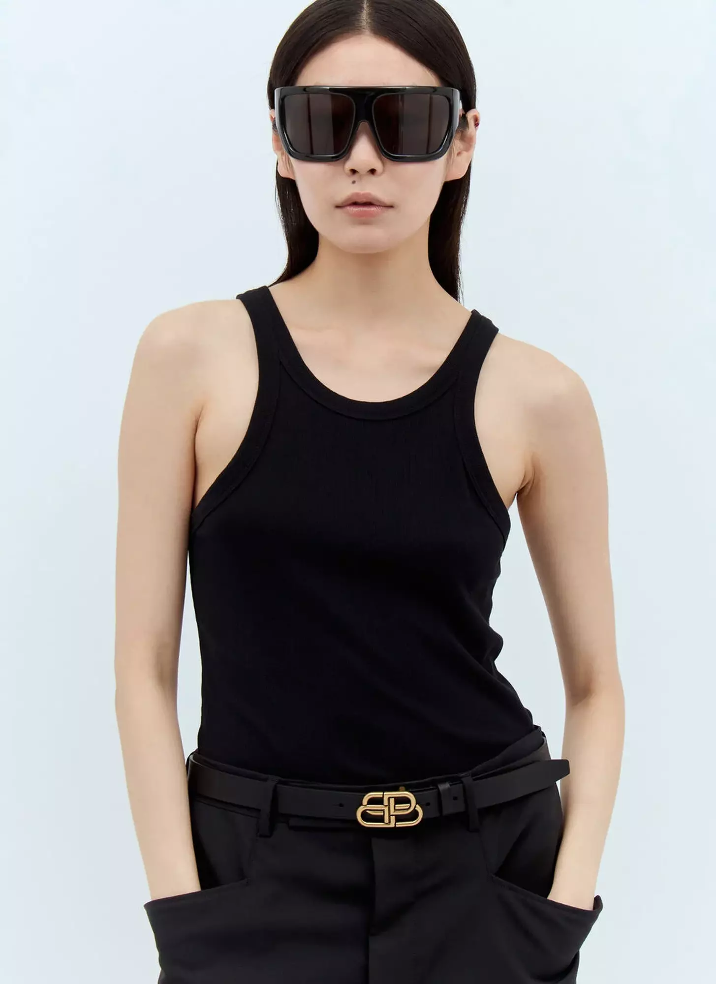  Balenciaga Balenciaga Bb Logo Belt - Frau Gürtel Black 90 