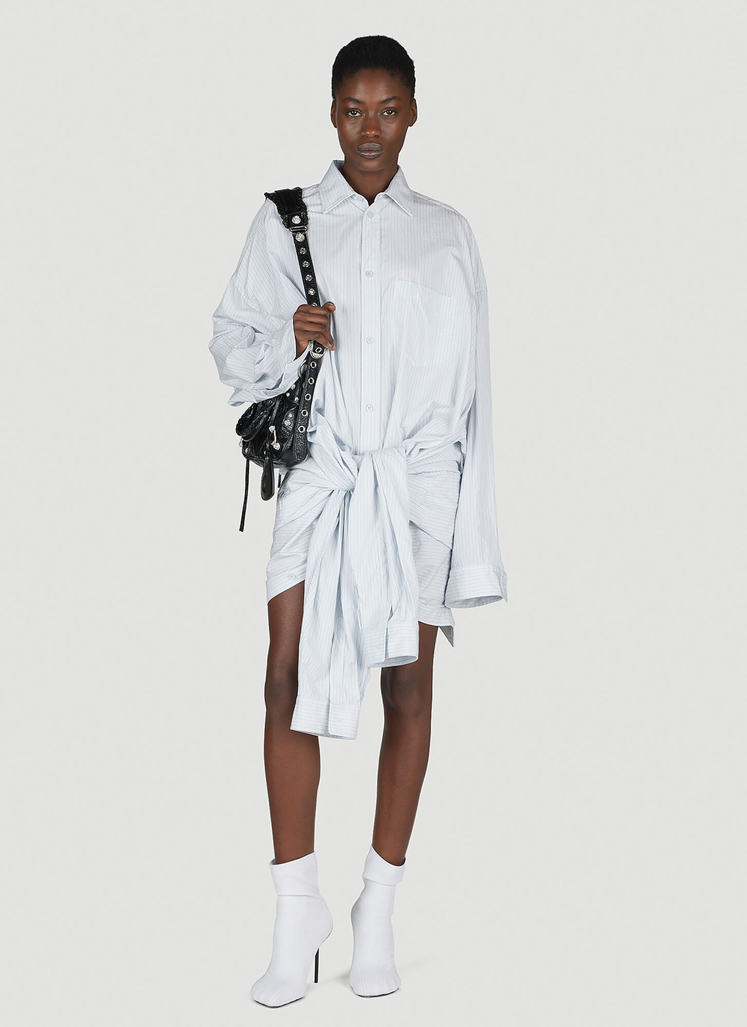  Balenciaga Balenciaga Double Pin-stripe Shirt - Frau Hemden Light Blue 2 