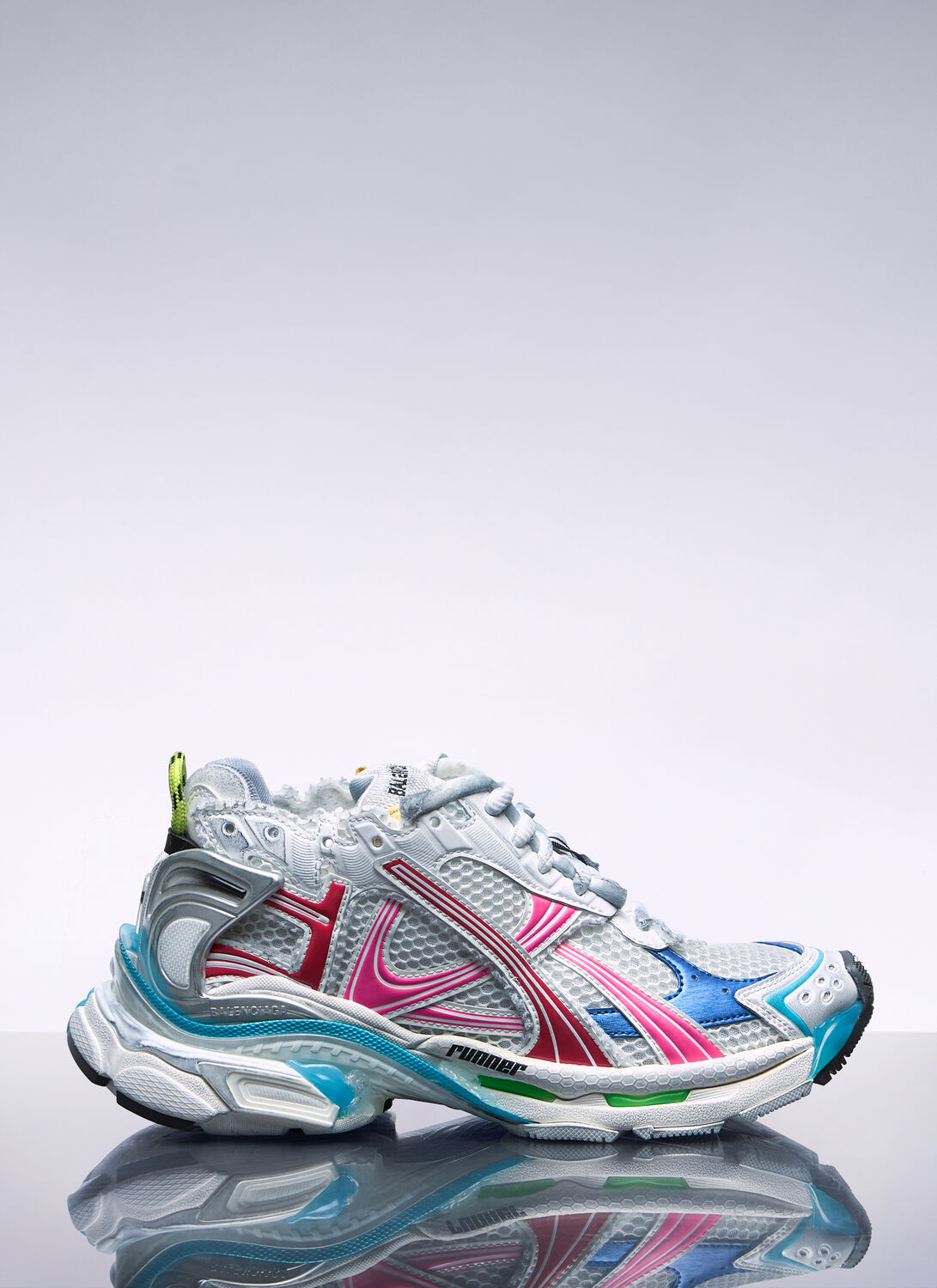 Balenciaga Runner Sneakers Multicolor In White