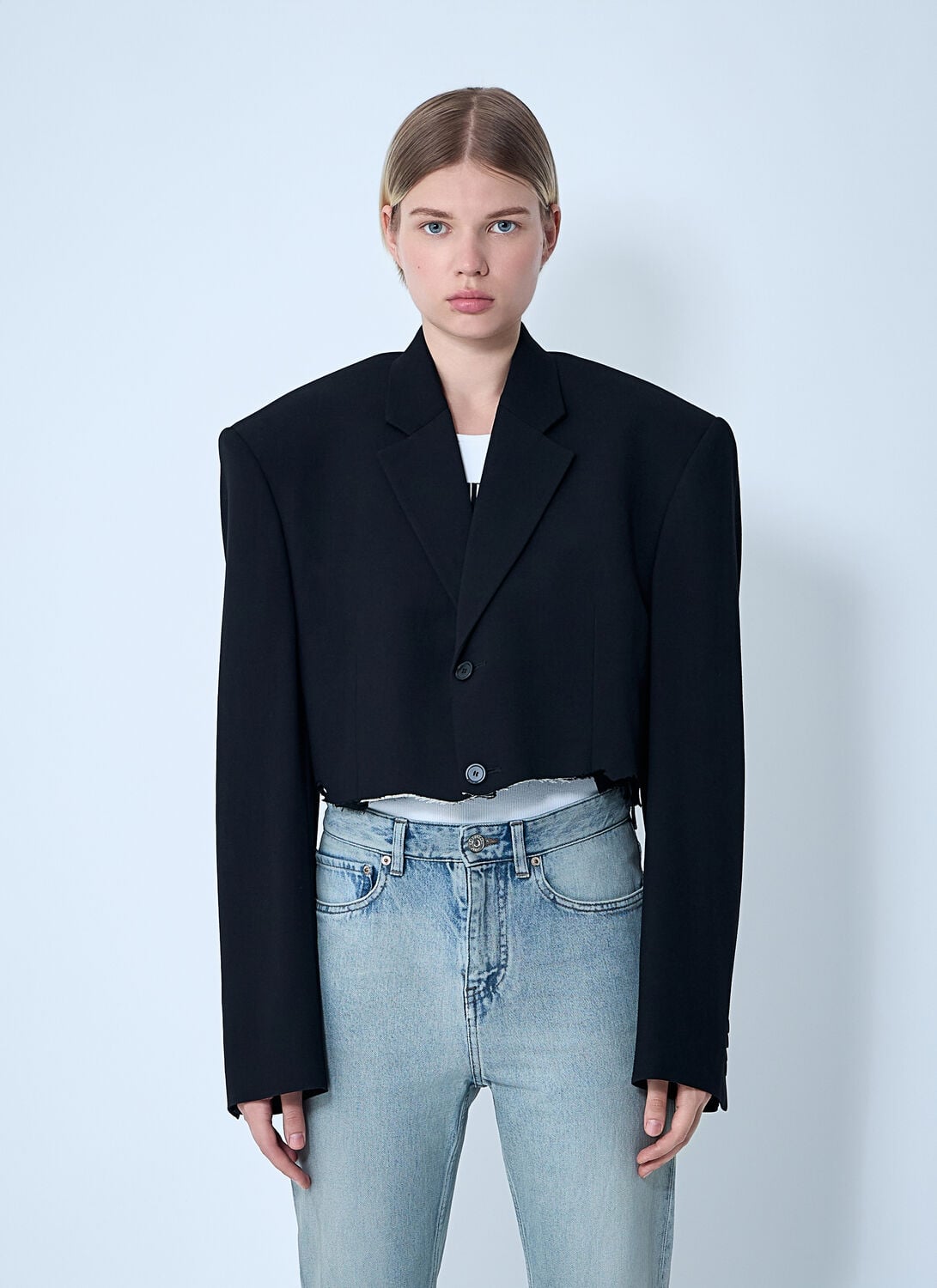 Balenciaga Cut-off Blazer - Woman Blazers Black Fr - 36