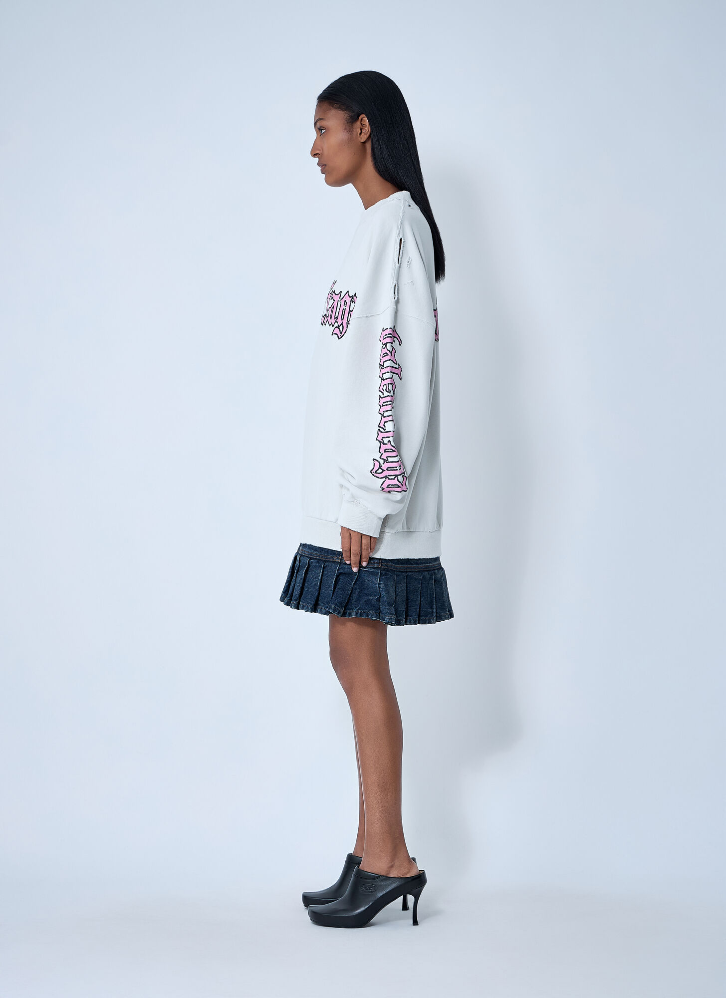  Balenciaga Balenciaga Logo Motif Sweatshirt Dress - Frau Kleider White 2 