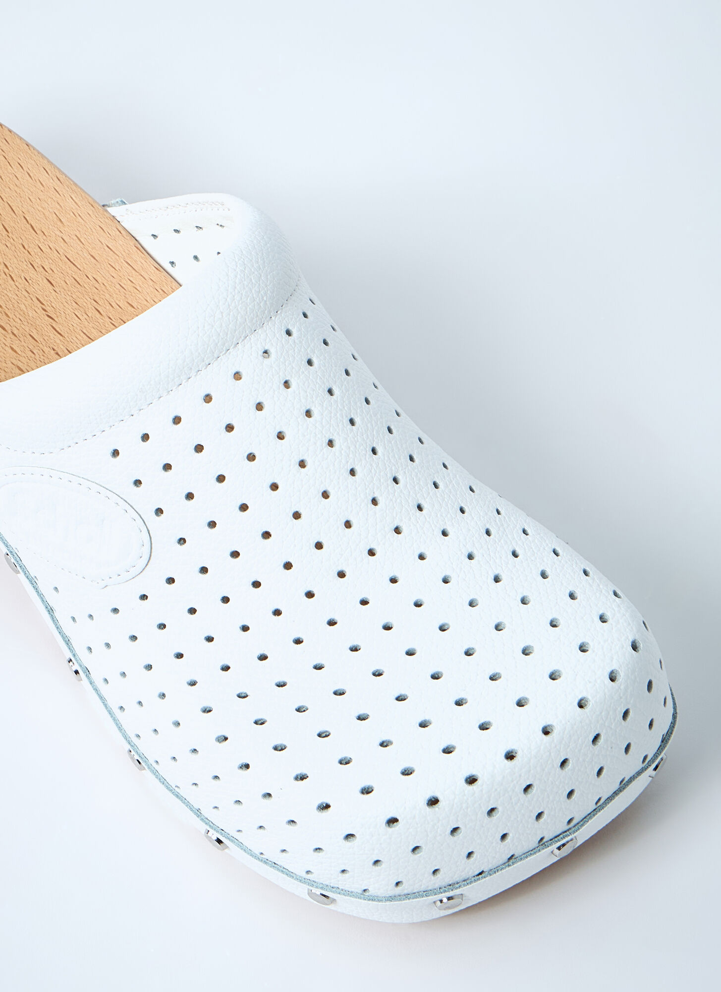  Balenciaga Balenciaga Perforated Heeled Clogs - Frau Slip Ons White Eu - 38 