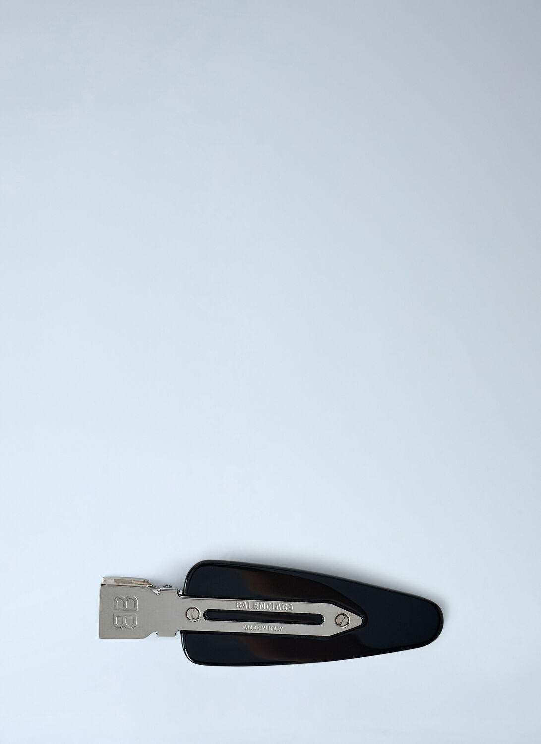 Balenciaga Women Set Of Two Logo Engraved Hair Clips In Black