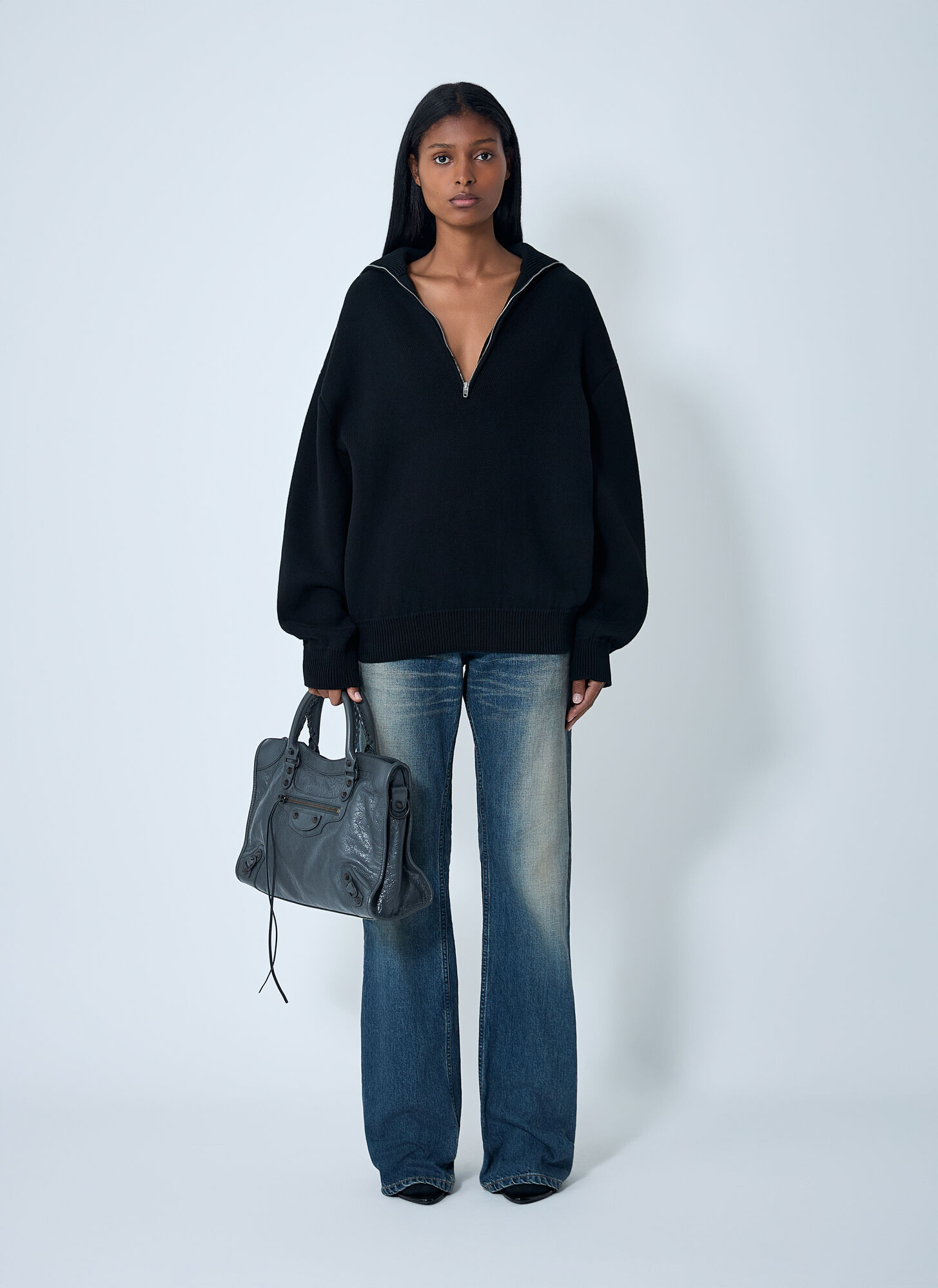 Balenciaga Balenciaga Zip-up Sweater - Frau Strick Black S 