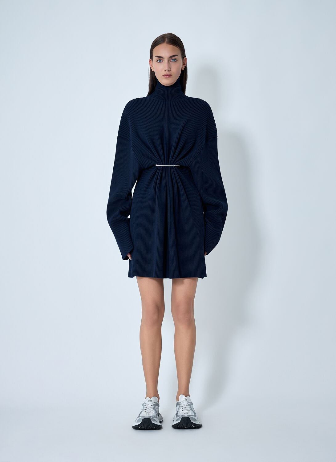 Balenciaga Women Pinches Mini Dress In Blue
