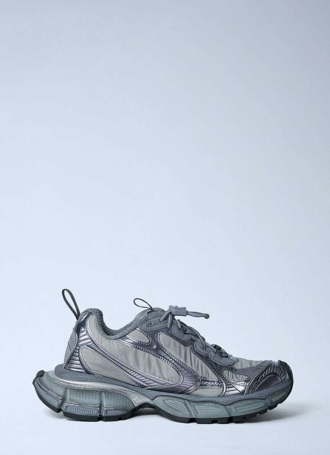 Balenciaga Sneakers Low Profile Pull Tab Reflective Outsole In Gray