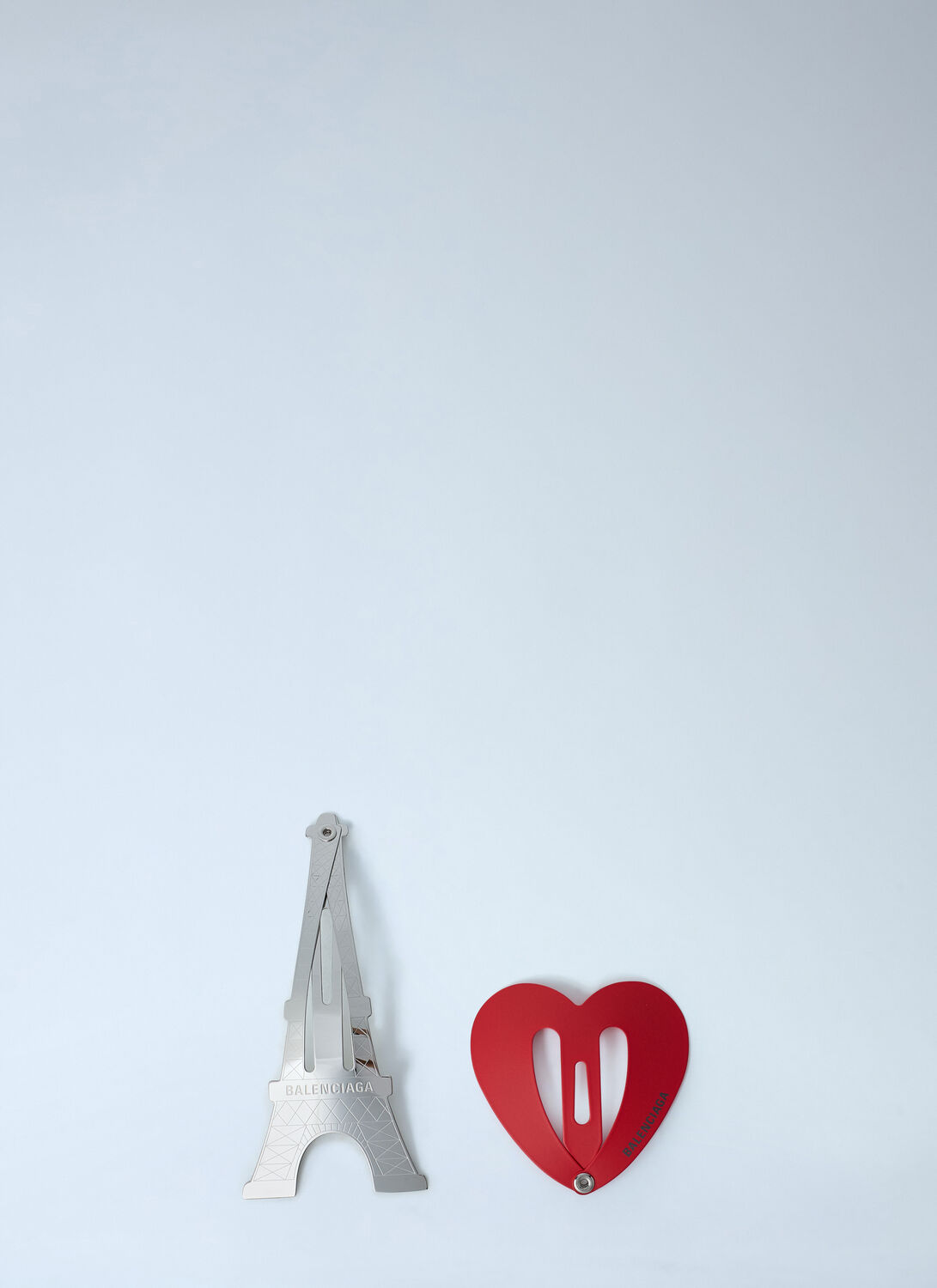 Balenciaga Set Of Two Bazaar Snp Hair Clips In Red