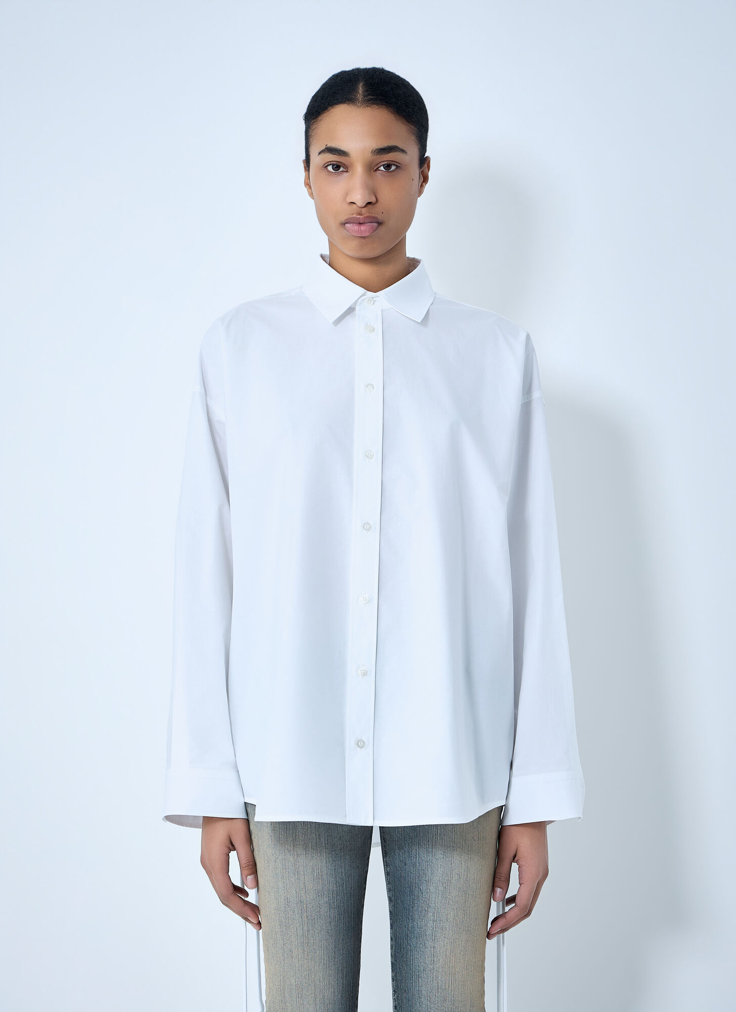 Balenciaga Lace-up Shirt - Woman Shirts White Fr - 38　バレンシアガ レースアップ シャツ - レディース シャツ ホワイト Fr - 38 Balenciaga