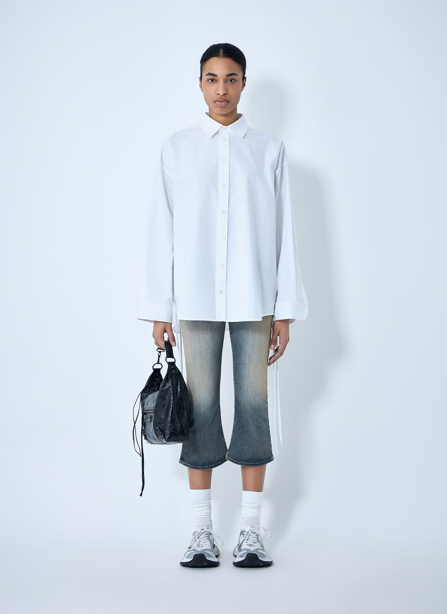 Balenciaga Balenciaga Lace-up Shirt - Frau Hemden White Fr - 38 