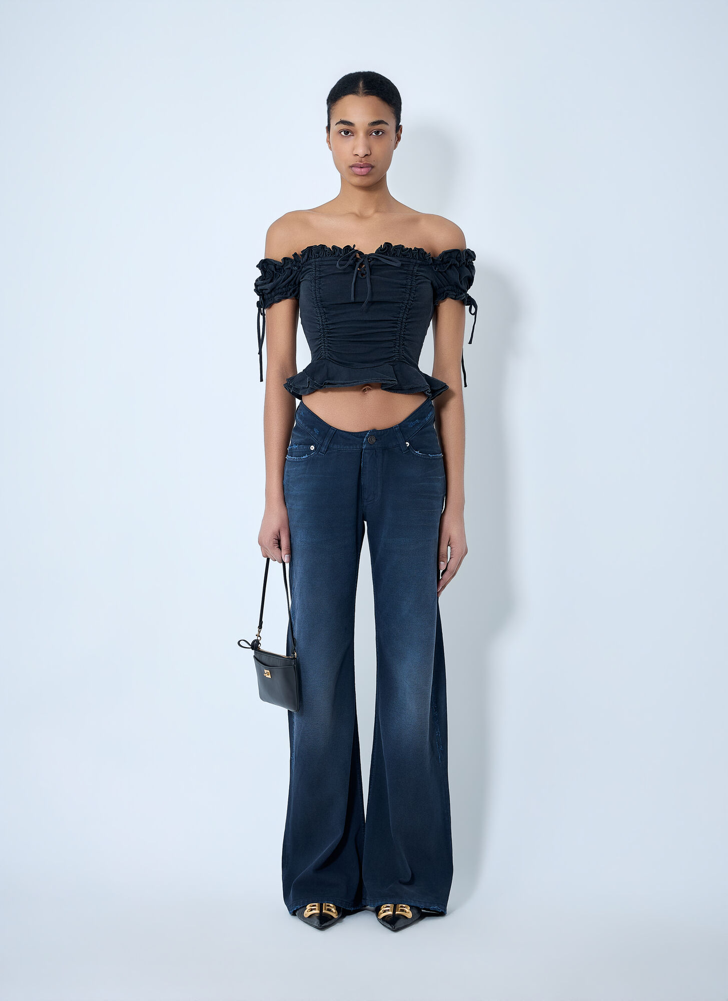  Balenciaga Balenciaga Curved Waist Jeans - Frau Jeans Navy 26 