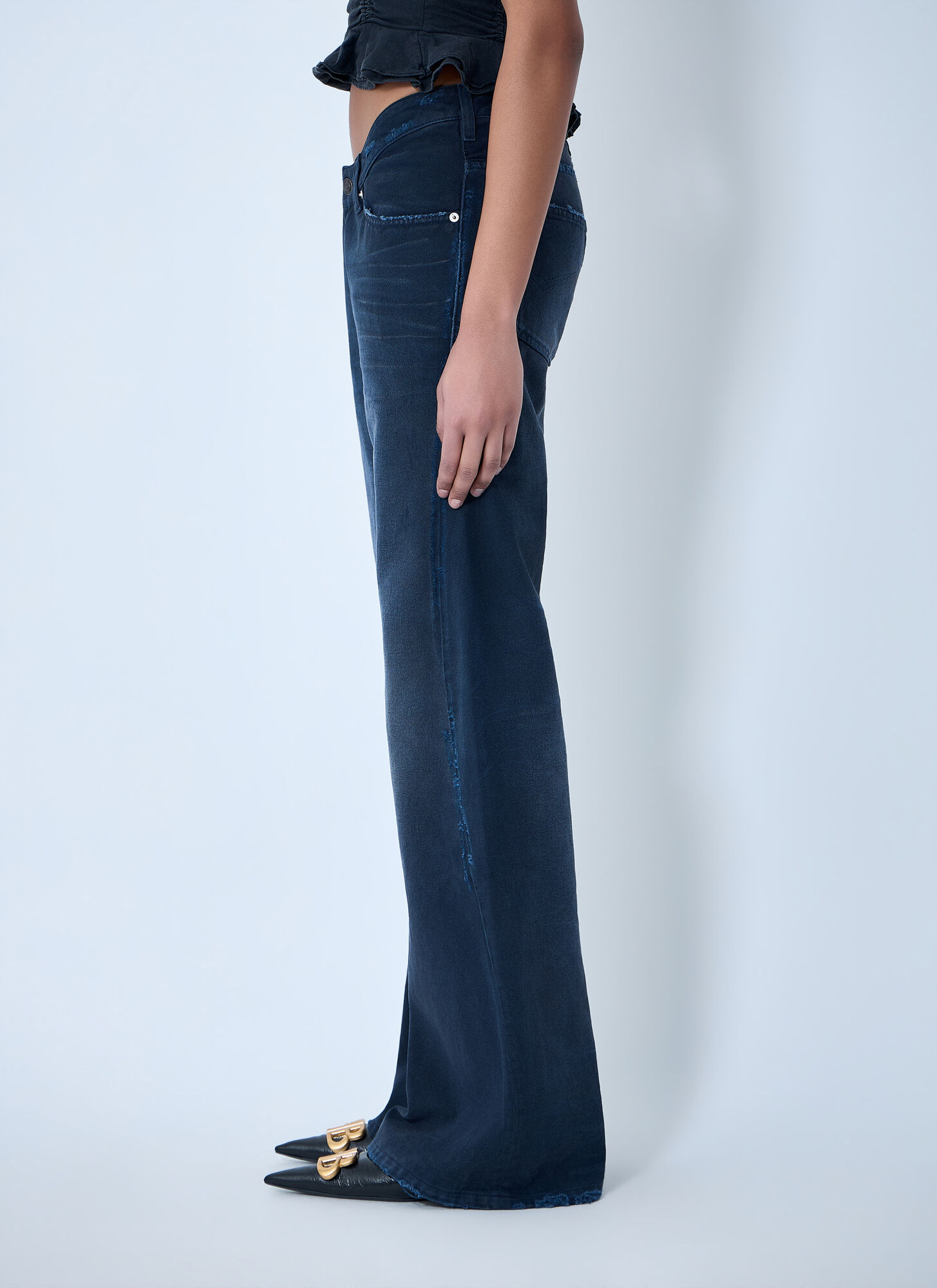  Balenciaga Balenciaga Curved Waist Jeans - Frau Jeans Navy 26 