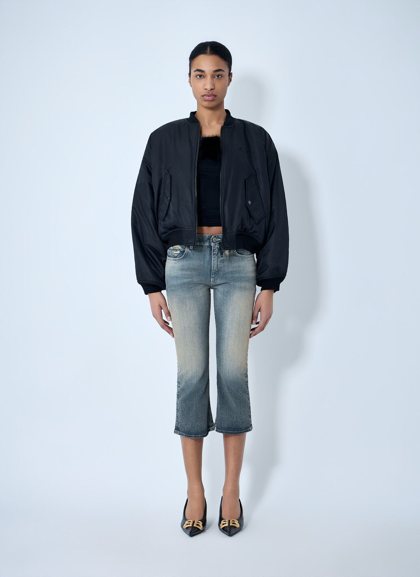  Balenciaga Balenciaga Zip-front Bomber Jacket - Frau Jacken Black S 