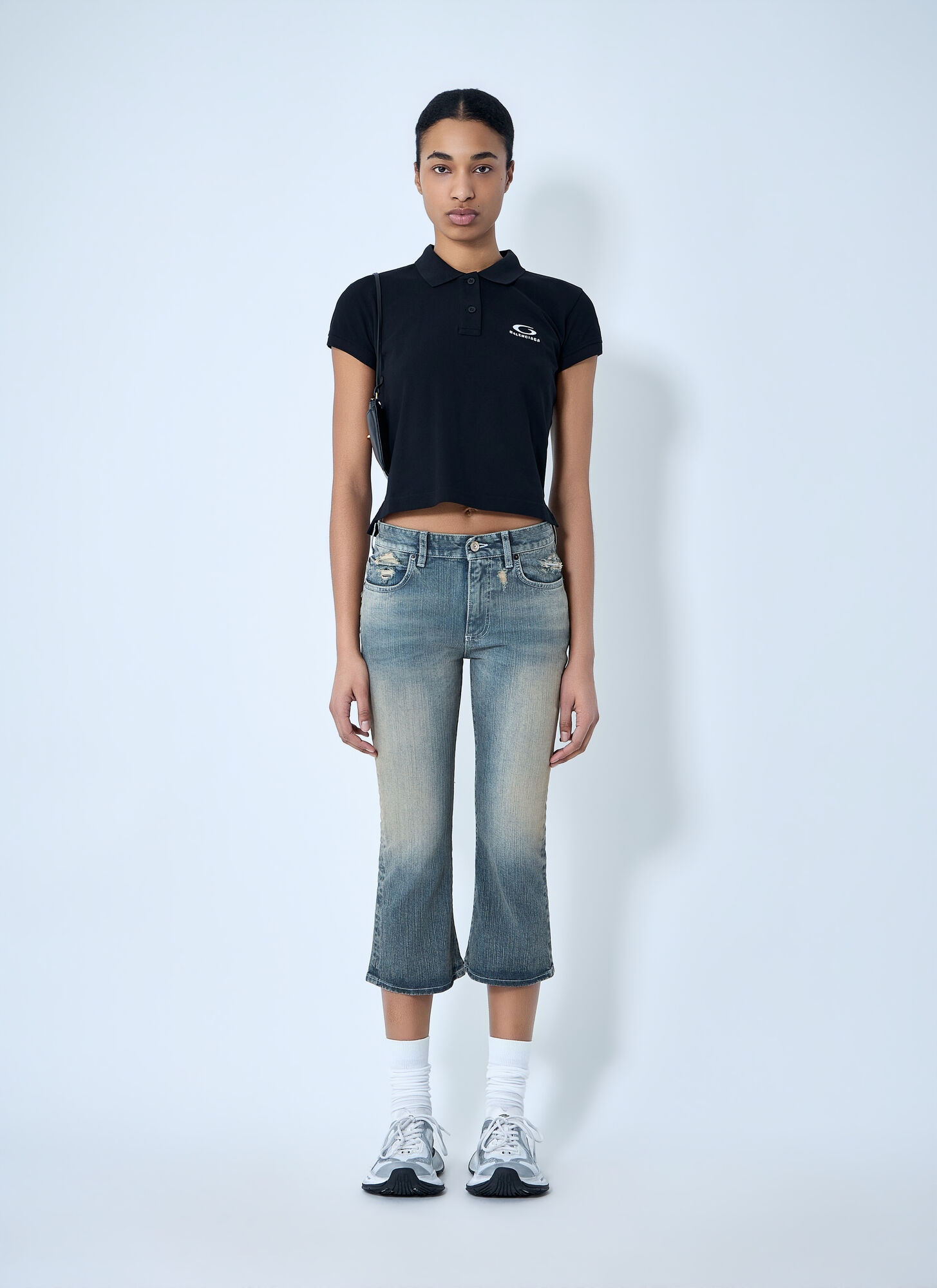  Balenciaga Balenciaga Cropped Distressed Denim Jeans - Frau Jeans Blue 28 