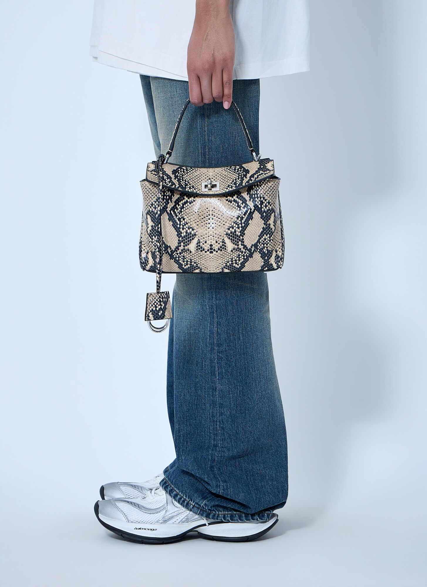  Balenciaga Balenciaga Rodeo Snakeskin-effect Mini Handbag - Frau Handtaschen Beige One Size 