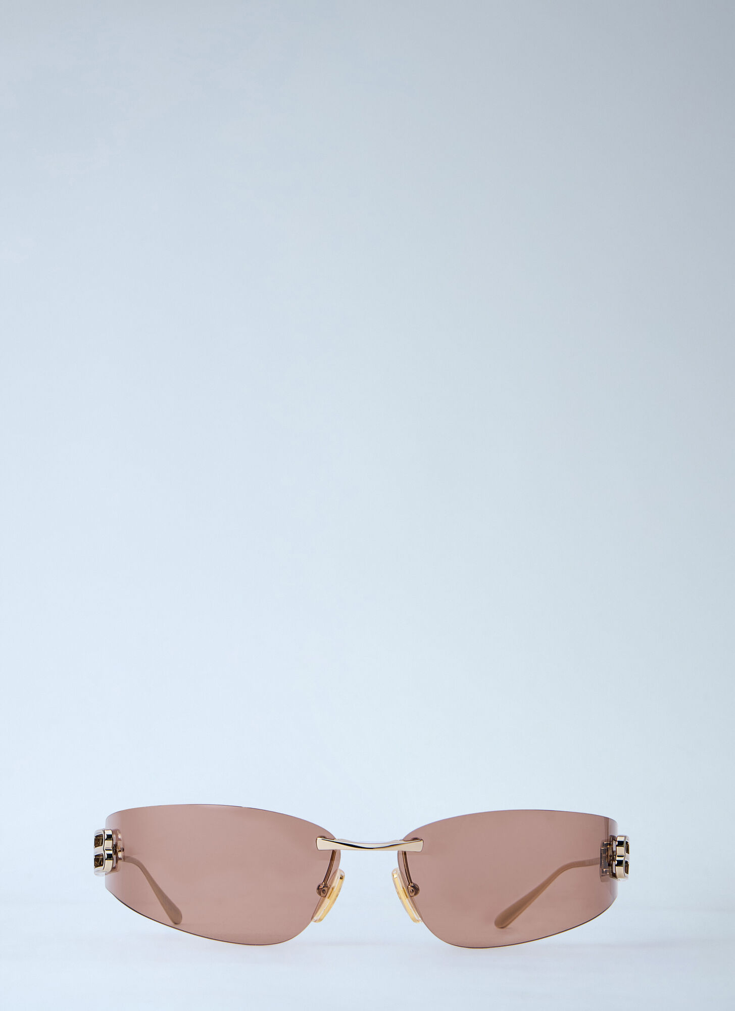Balenciaga Gossip Rimless Logo Sunglasses - Woman Sunglasses Pink One Size　バレンシアガ ゴシップ リムレス ロゴ サングラス - 女性 サングラス ピンク フリーサイズ Balenciaga
