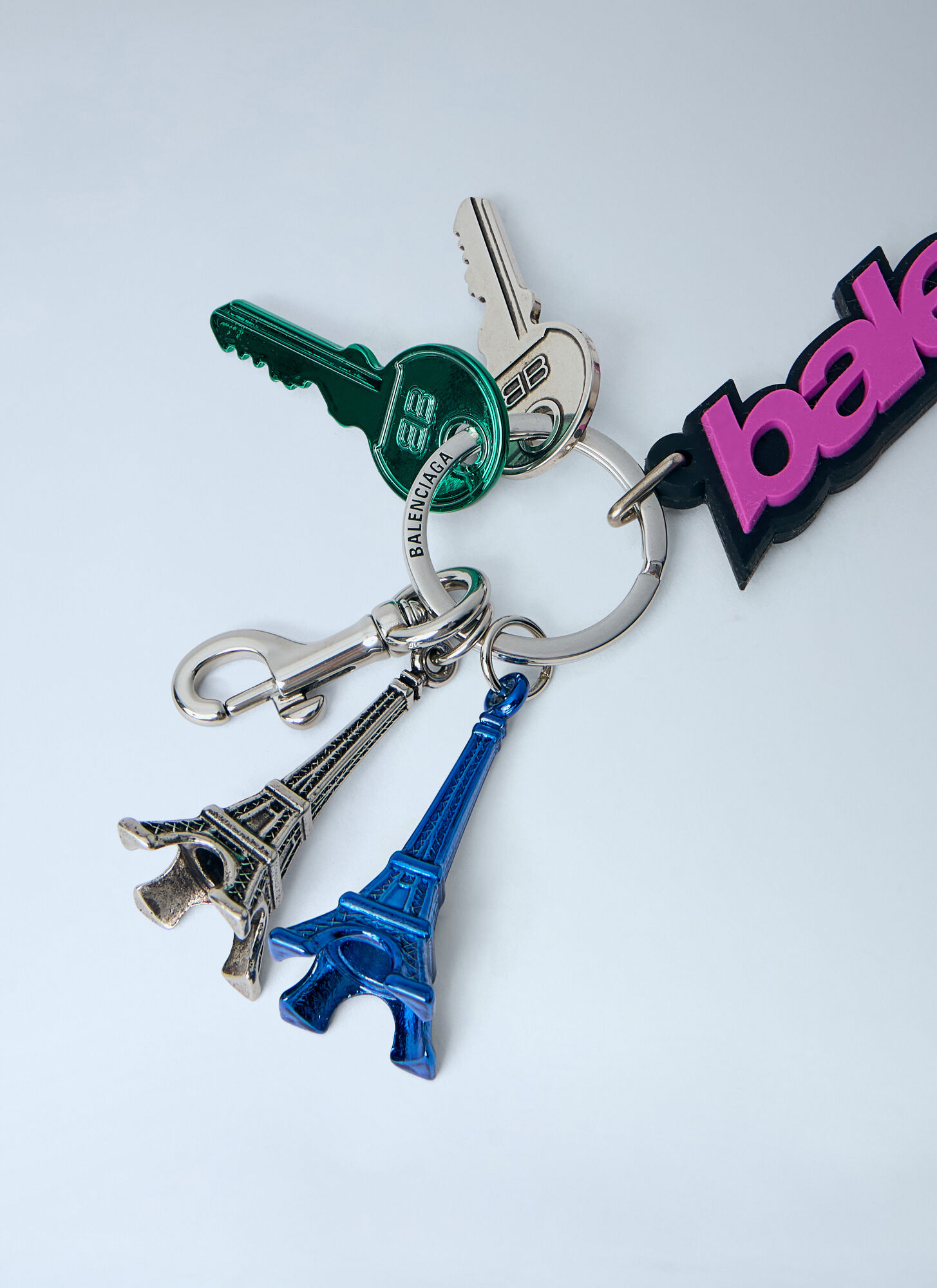  Balenciaga Balenciaga Biker Logo Keychain - Frau Schlüsselringe Pink One Size 