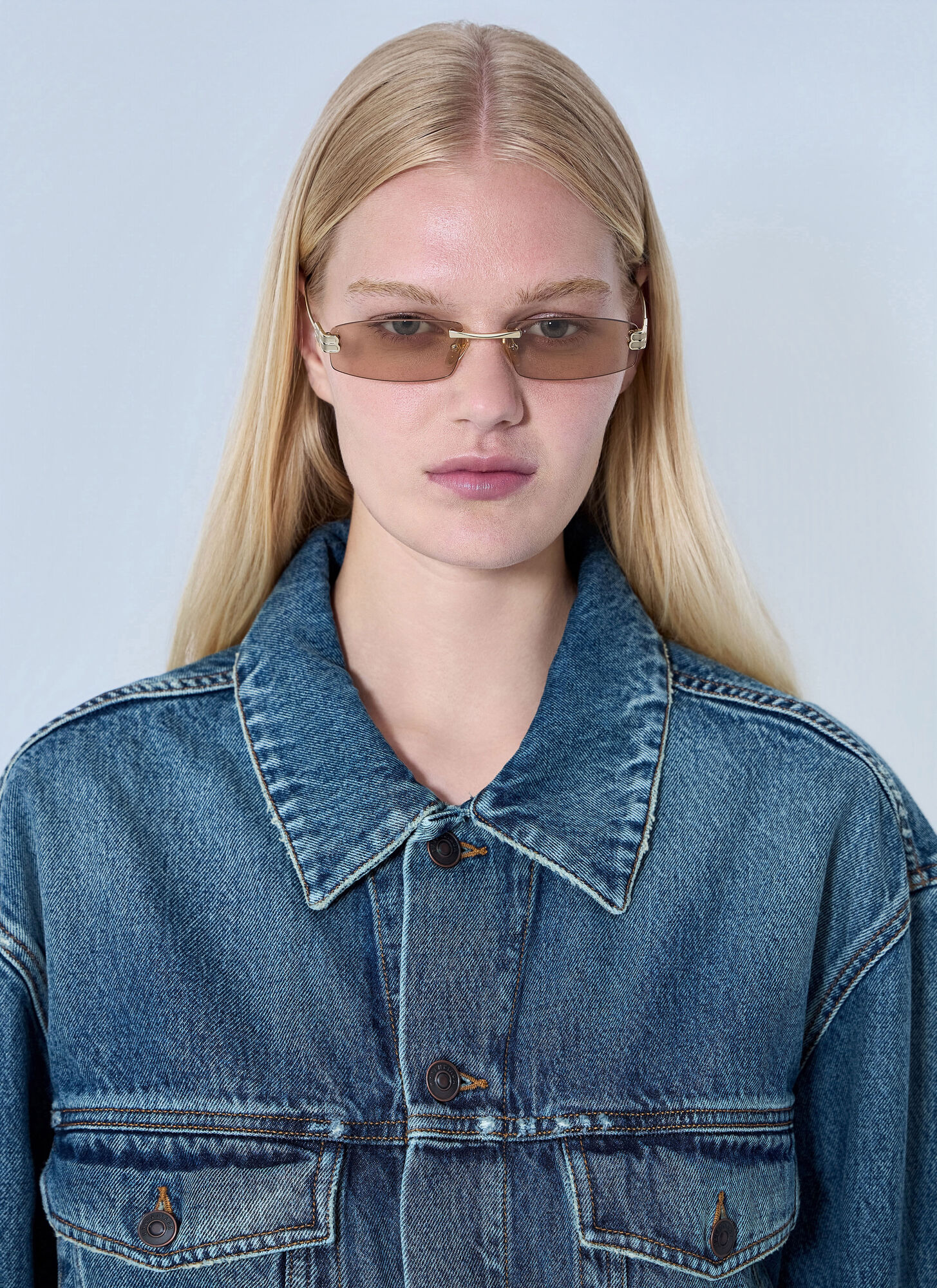  Balenciaga Balenciaga Gossip Rectangular Sunglasses - Frau Sonnenbrillen Brown One Size 