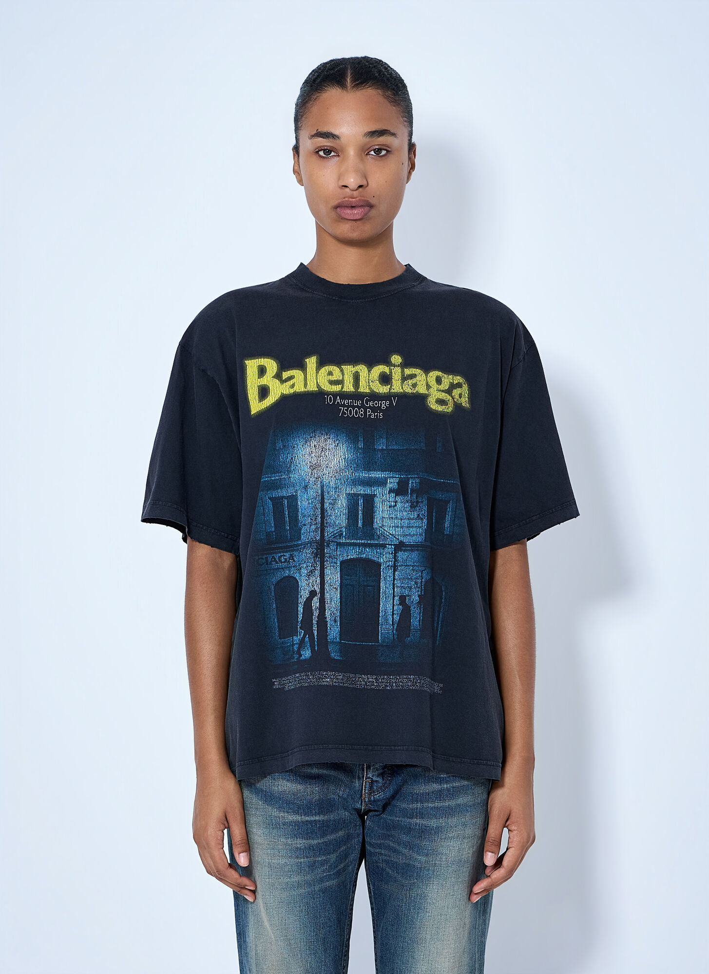 Balenciaga The Address Medium Fit T-shirt - Woman T-shirts Navy Xs
