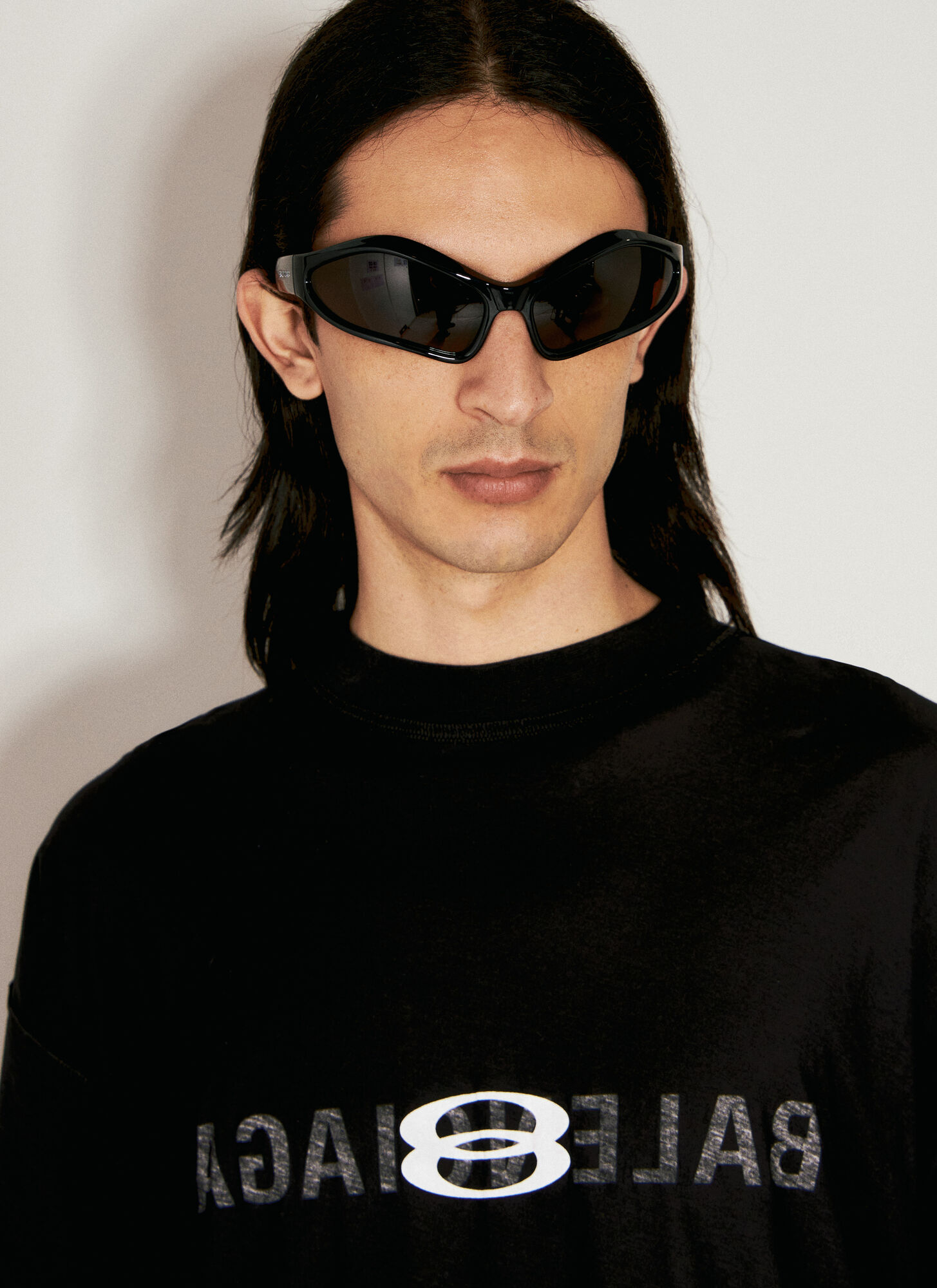 Balenciaga Fennec Oval Sunglasses In Black