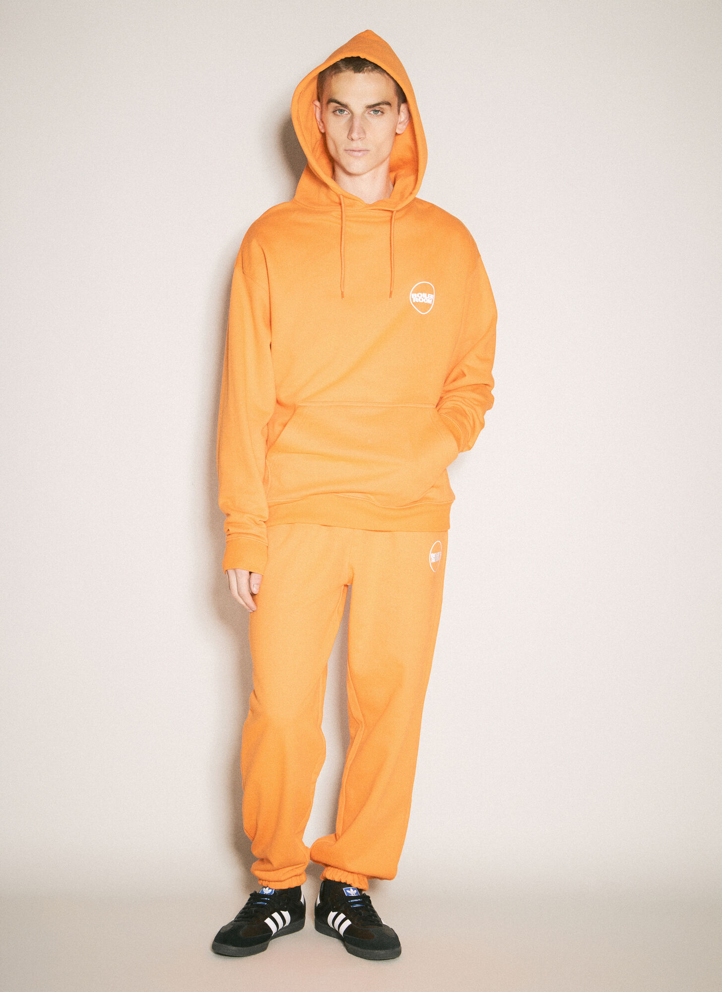  Boiler Room Boiler Room Logo Print Hooded Sweatshirt - Mann Sweatshirts Orange S 