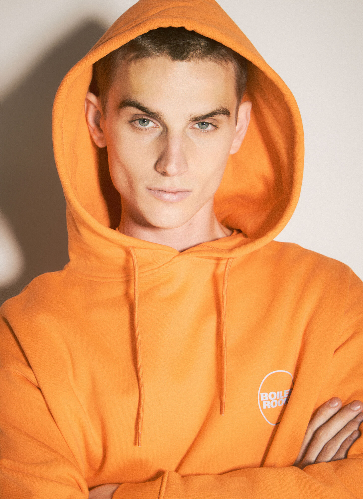  Boiler Room Boiler Room Logo Print Hooded Sweatshirt - Mann Sweatshirts Orange S 