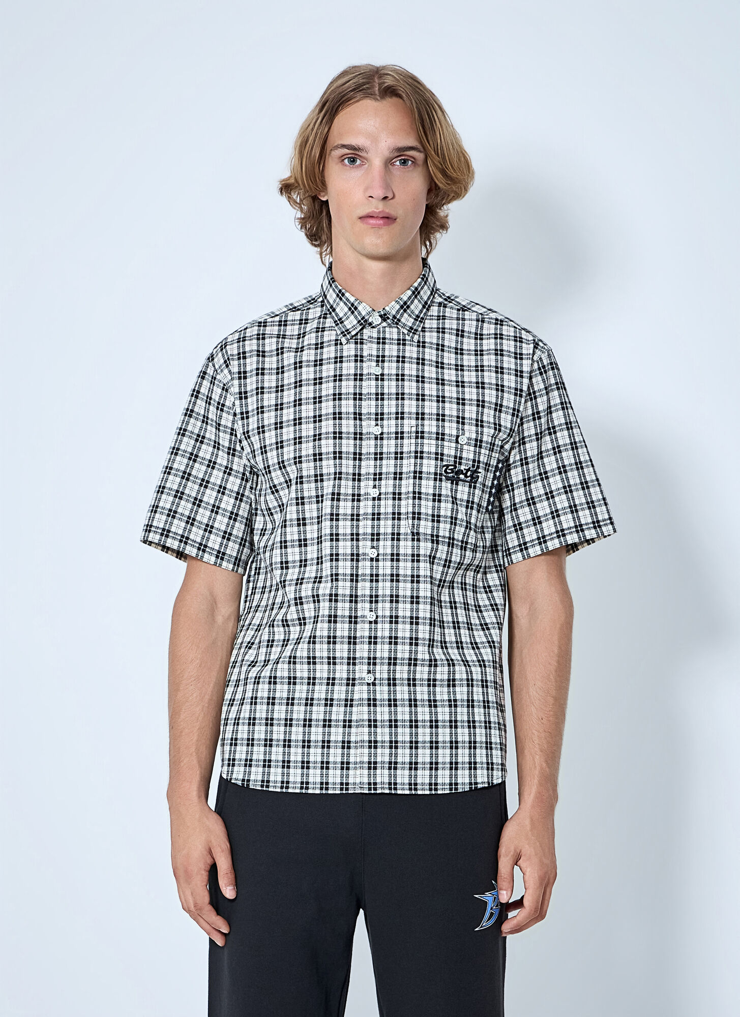 Bott Men's Grey Plaid Shirt - Man Shirts L