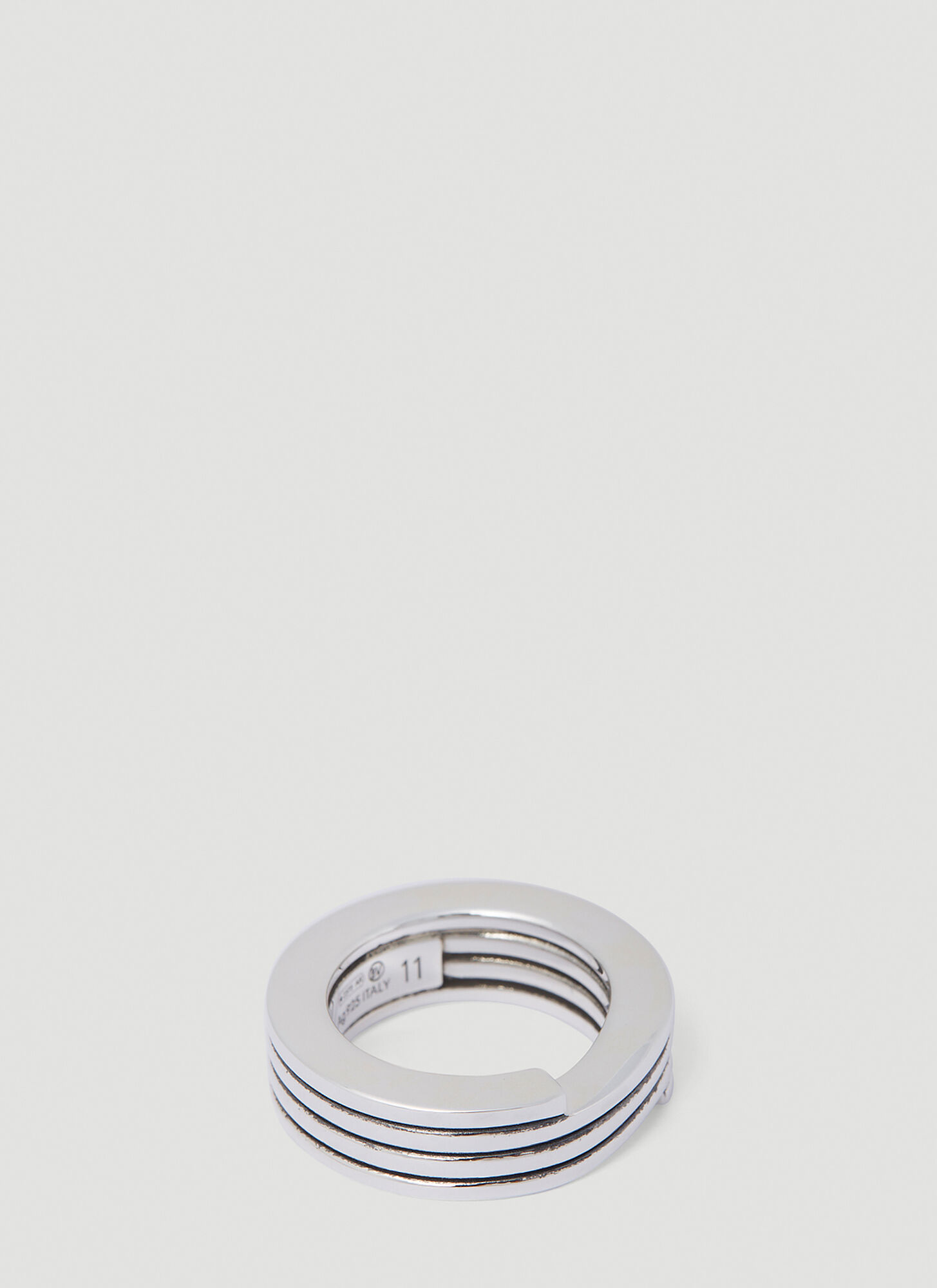 BOTTEGA VENETA Bottega Veneta Layered Ring - Man Jewellery Silver It - 13　ボッテガ ヴェネタ レイヤード リング - マン ジュエリー シルバー It - 13