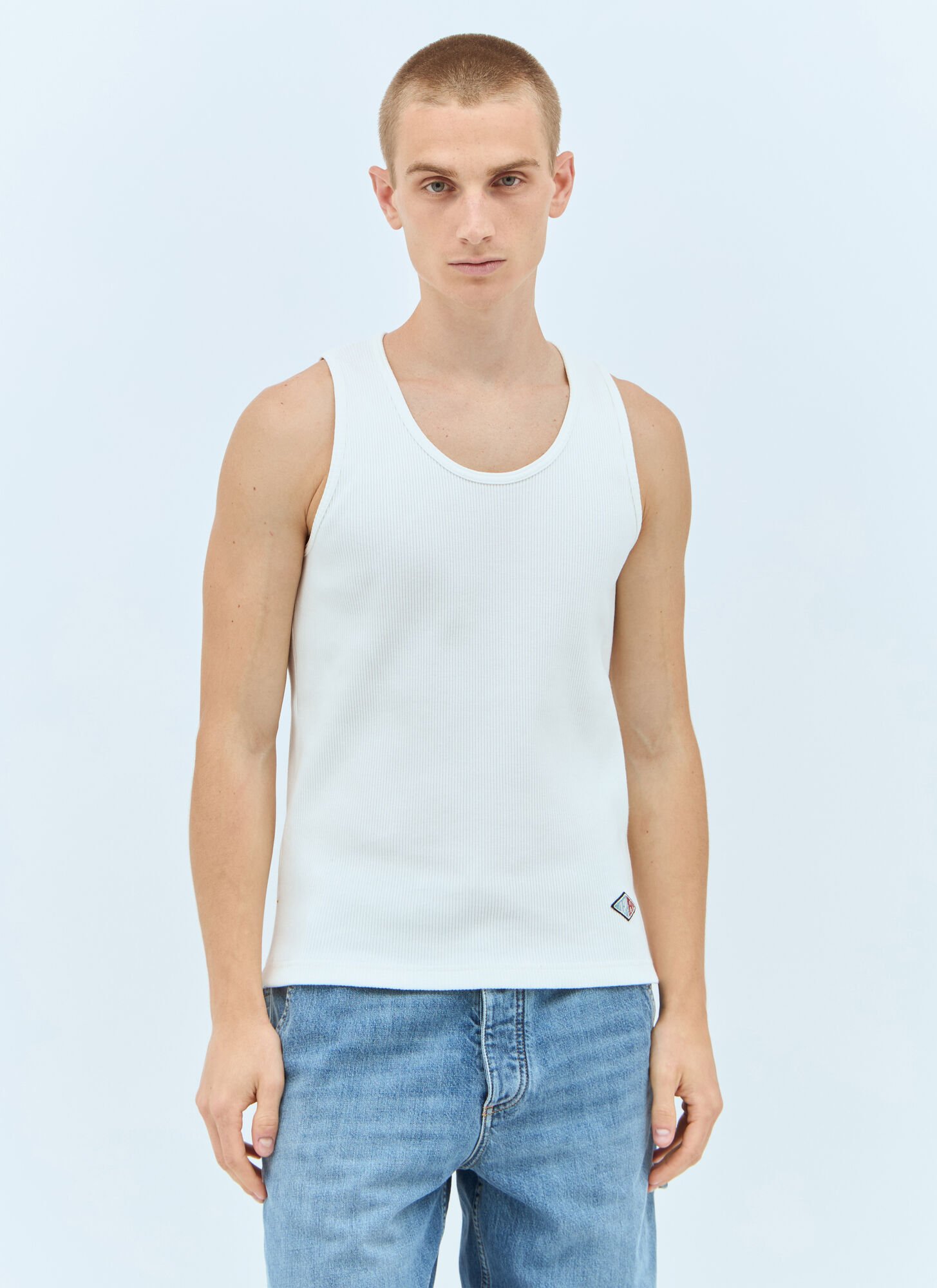 Shop Bottega Veneta Rib Jersey Tank Top In White