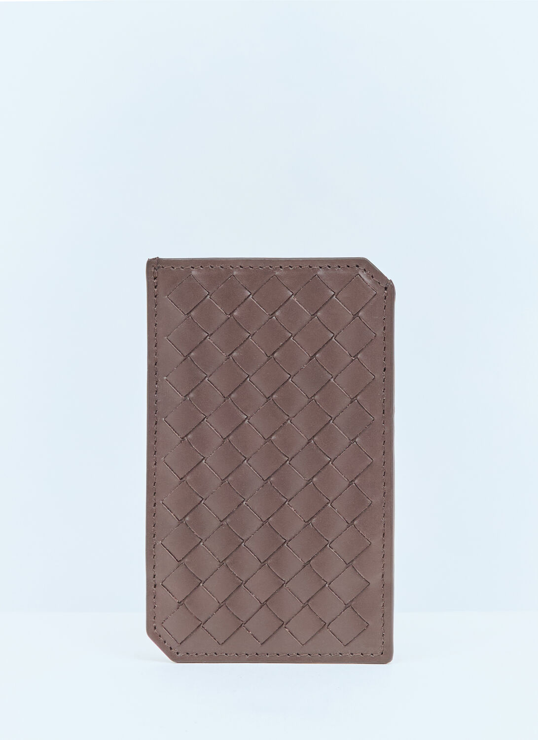 Bottega Veneta Men Intrecciato Piccolo Vertical Cardholder In Brown