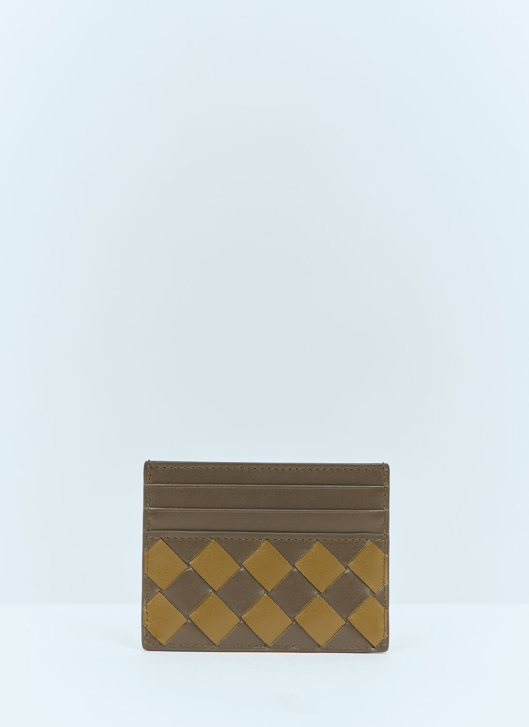 Bottega Veneta Men Intrecciato Cardholder In Khaki