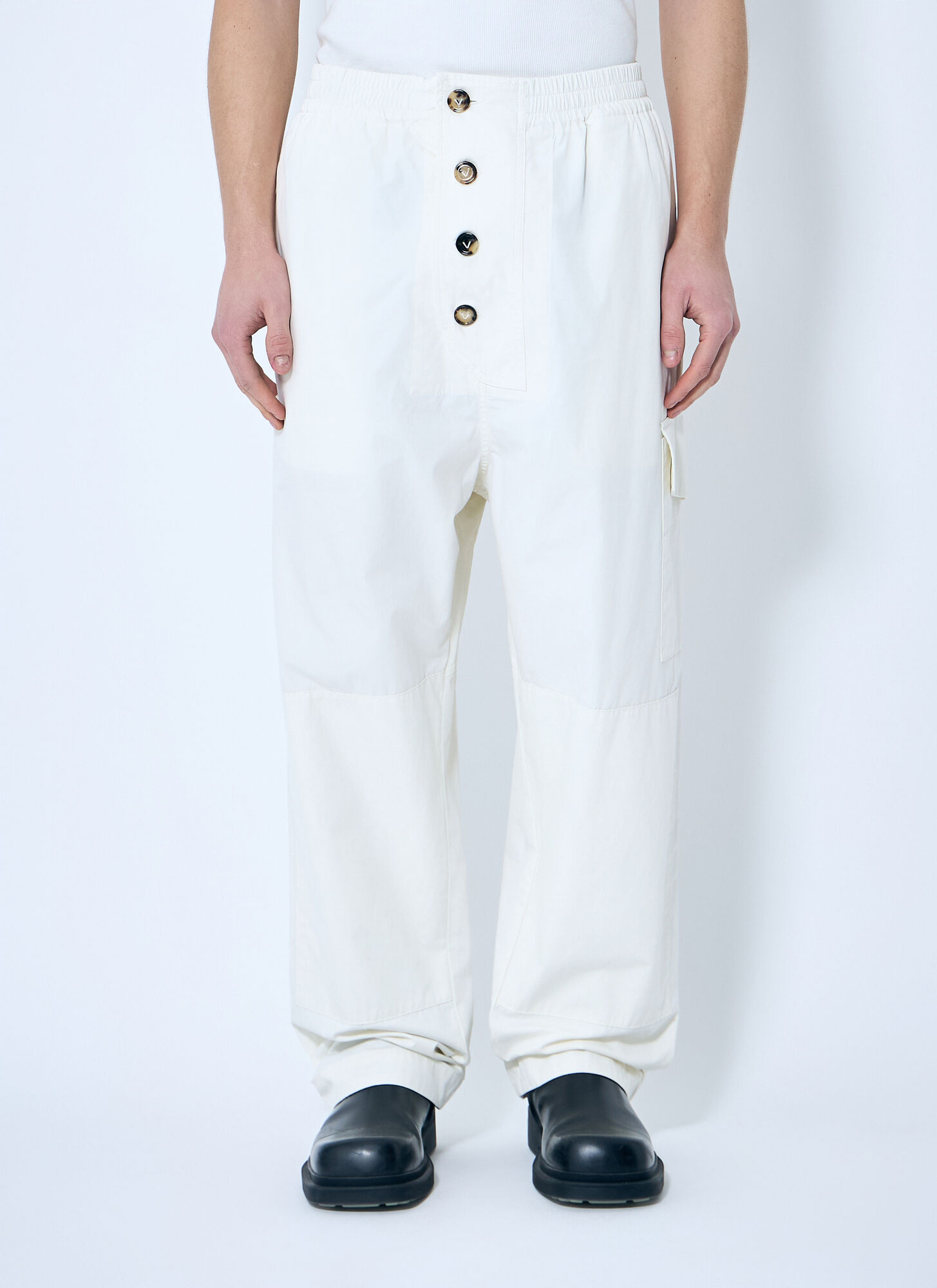 BOTTEGA VENETA Bottega Veneta Light Cotton Twill Pants - Man Pants White L　ボッテガ ヴェネタ ライト コットン ツイル パンツ - マン パンツ ホワイト L