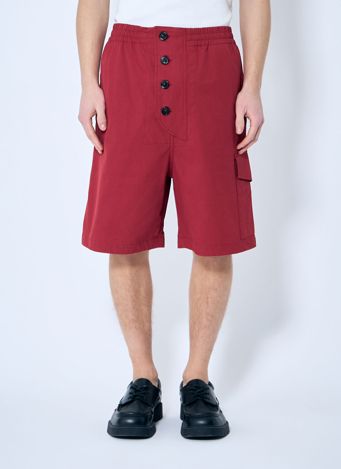 BOTTEGA VENETA Bottega Veneta Light Cotton Twill Shorts - Man Shorts Red S　ボッテガ ヴェネタ ライト コットン ツイル ショーツ - マン ショーツ レッド S