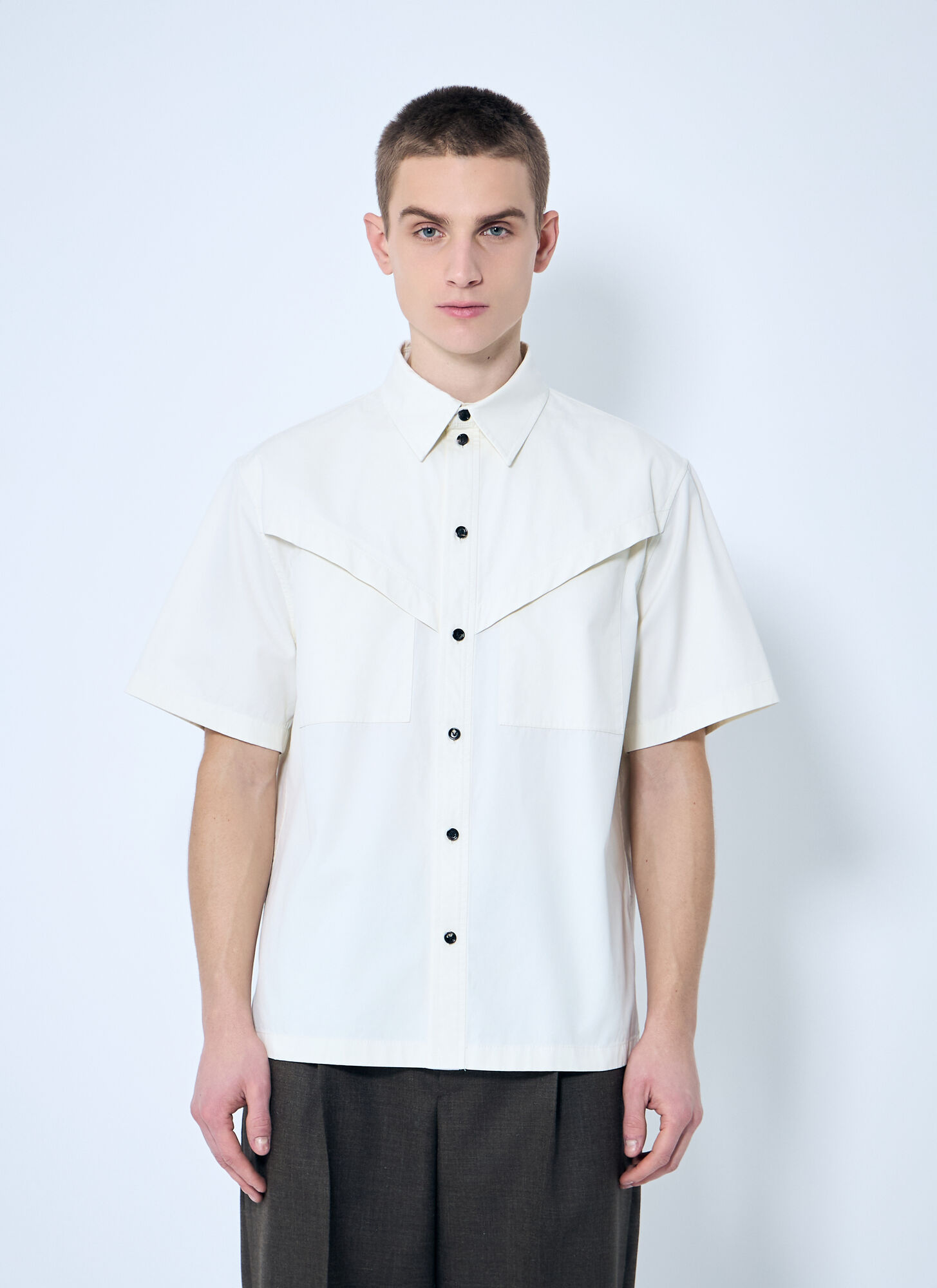 Bottega Veneta Men's White Light-Cotton Twill Shirt - Man Shirts Eu - 48