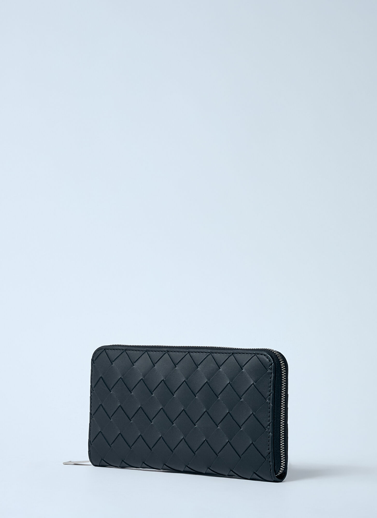 Bottega Veneta Bottega Veneta Intrecciato Leather Zip-around Wallet - Mann Geldbörsen & Kartenhalter Black One Size 
