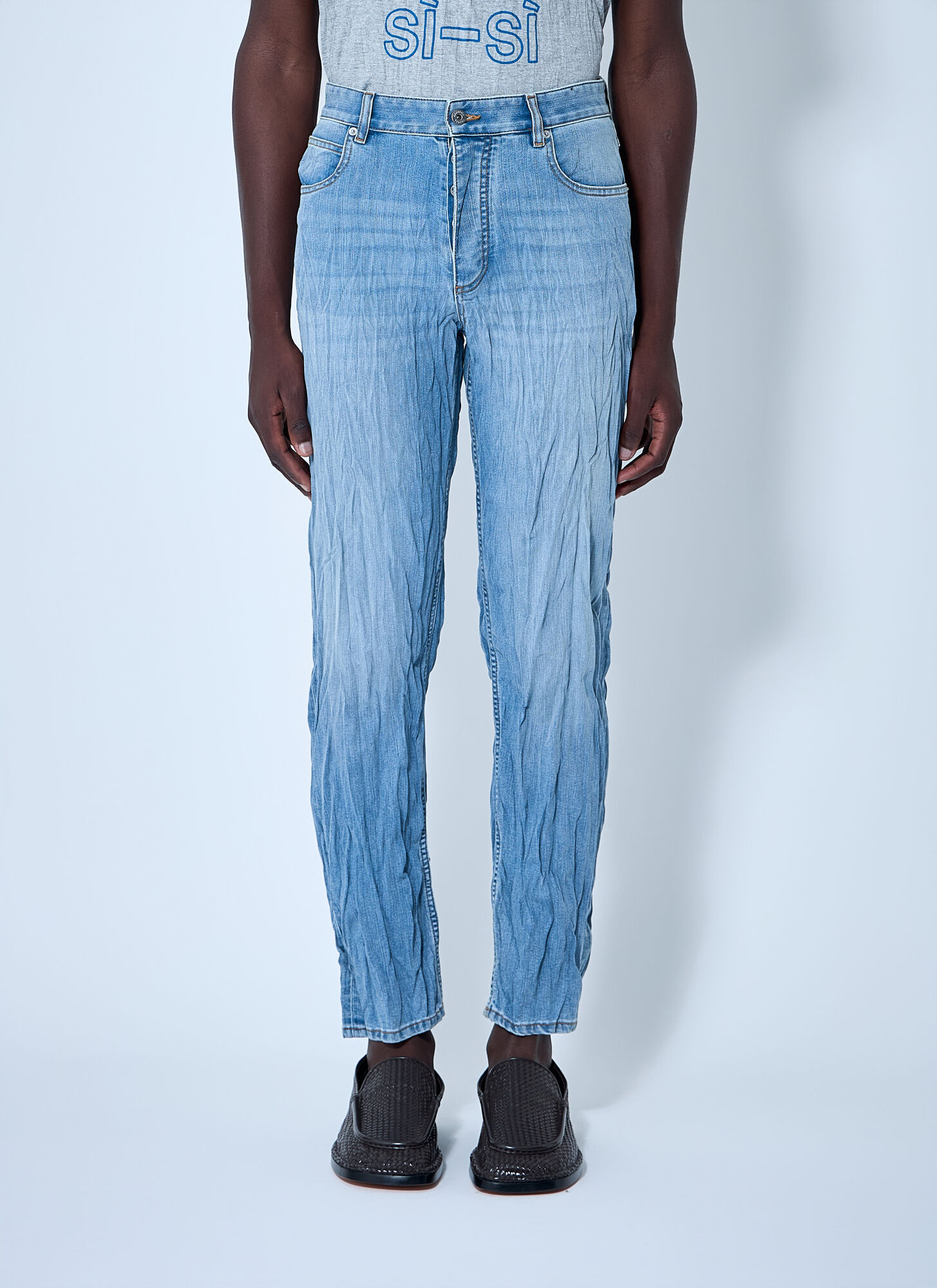 BOTTEGA VENETA Bottega Veneta Crushed Jeans - Man Jeans Blue Eu - 48　ボッテガ ヴェネタ クラッシュ ジーンズ - マン ジーンズ ブルー EU - 48