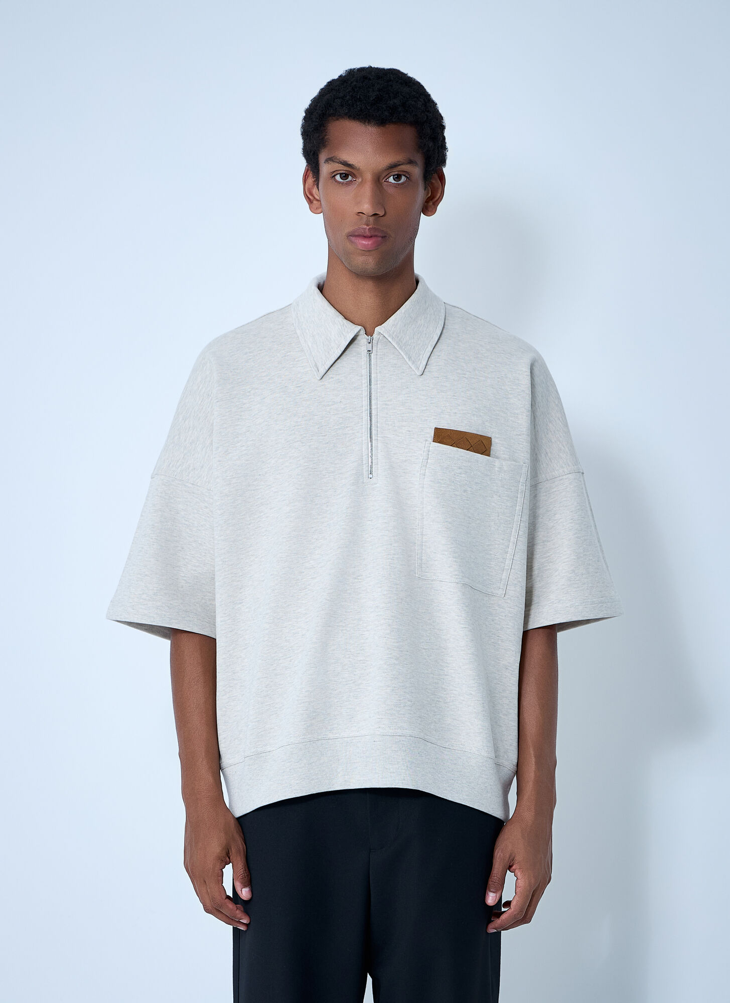 Bottega Veneta Double Cotton Melange Polo