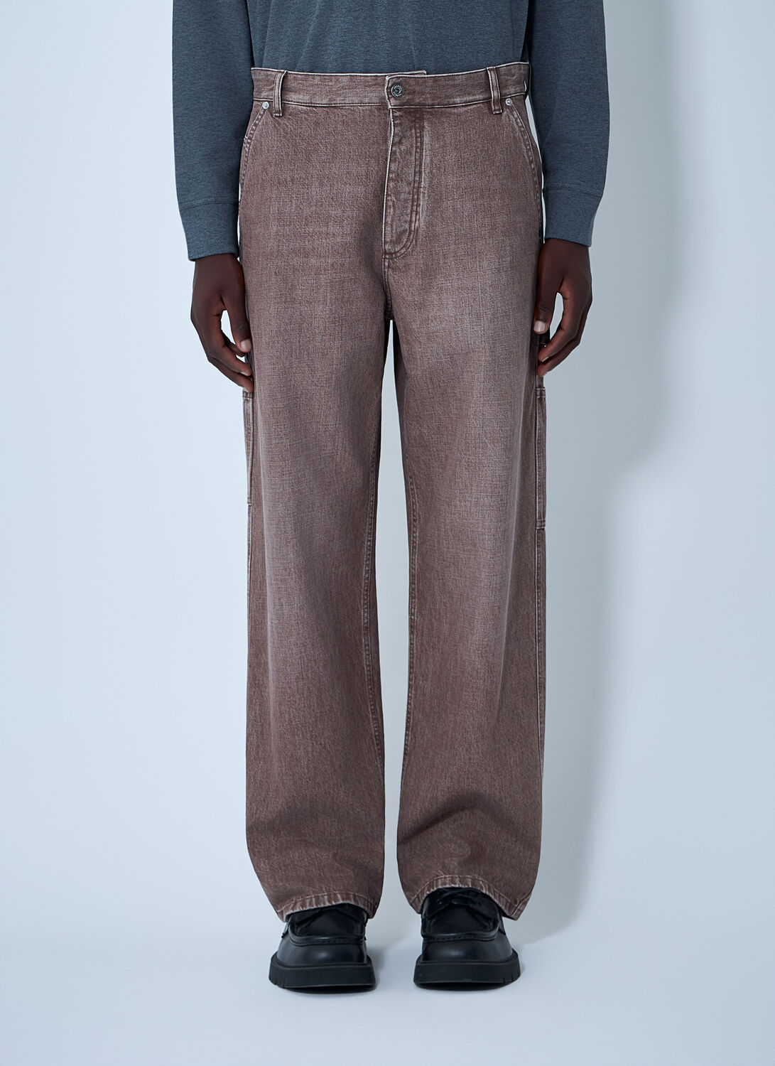 Bottega Veneta Washed Denim Jeans In Brown
