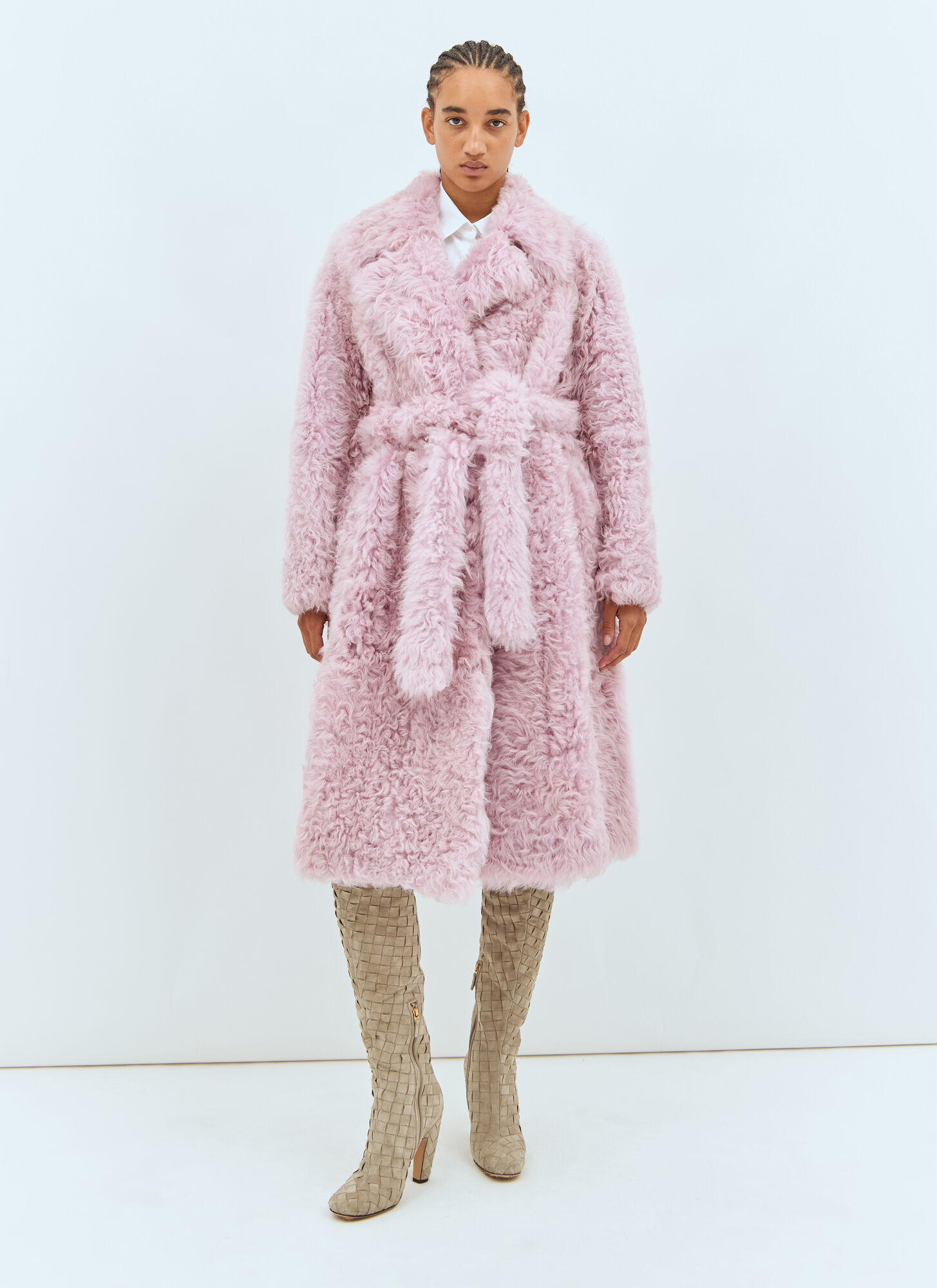 BOTTEGA VENETA Bottega Veneta Shearling Coat - Woman Coats Pink It - 38　ボッテガ ヴェネタ ムートン コート - レディース コート ピンク イット - 38