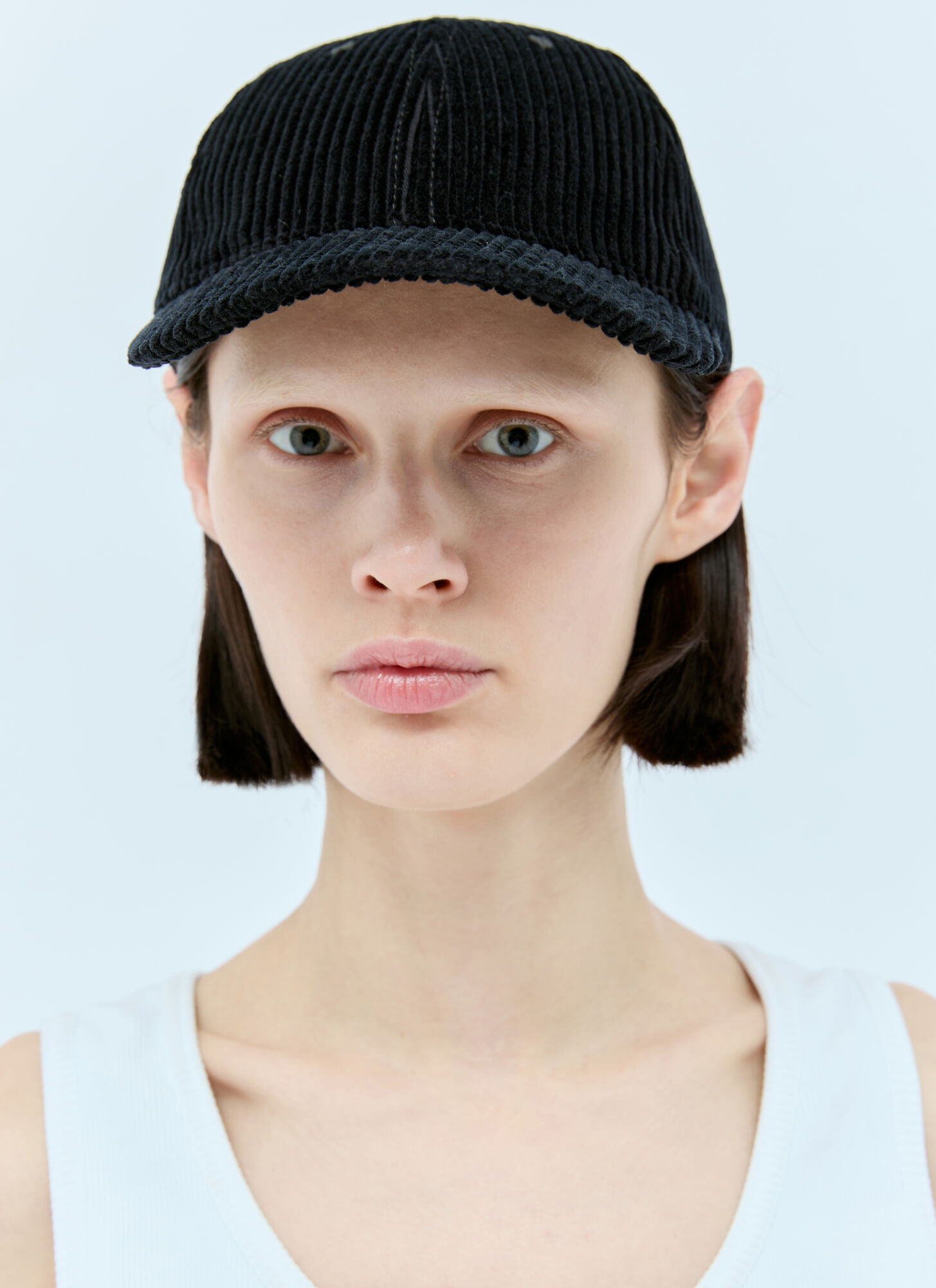 Shop Bottega Veneta Corduroy Baseball Cap In Black