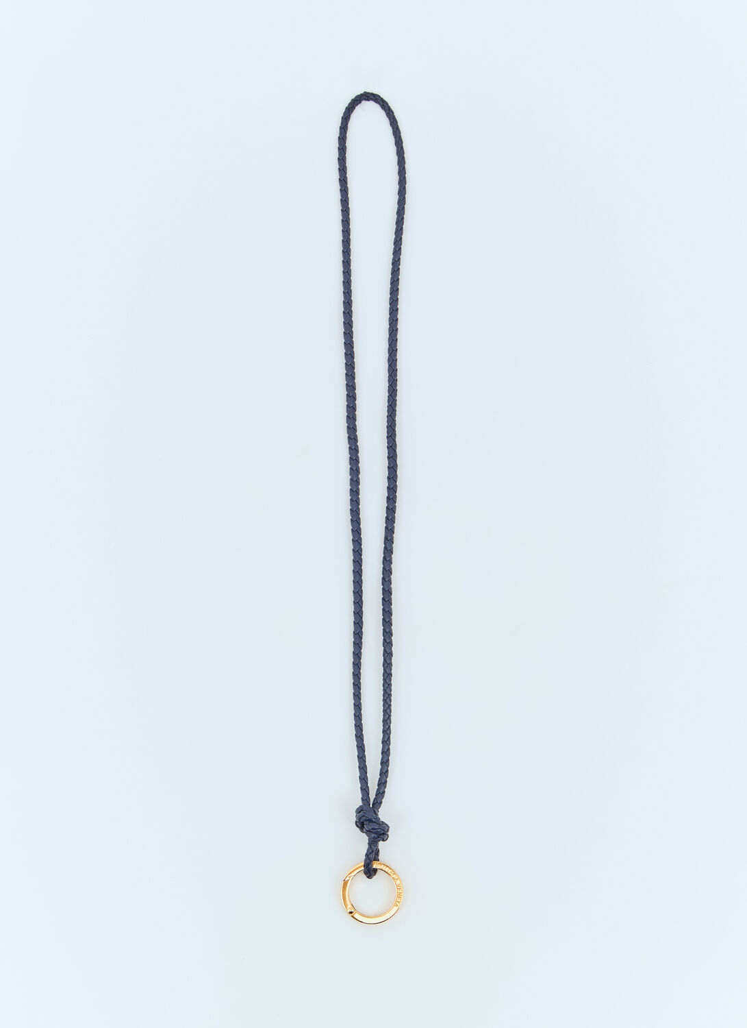 Bottega Veneta Intreccio Long Keyring In Brown